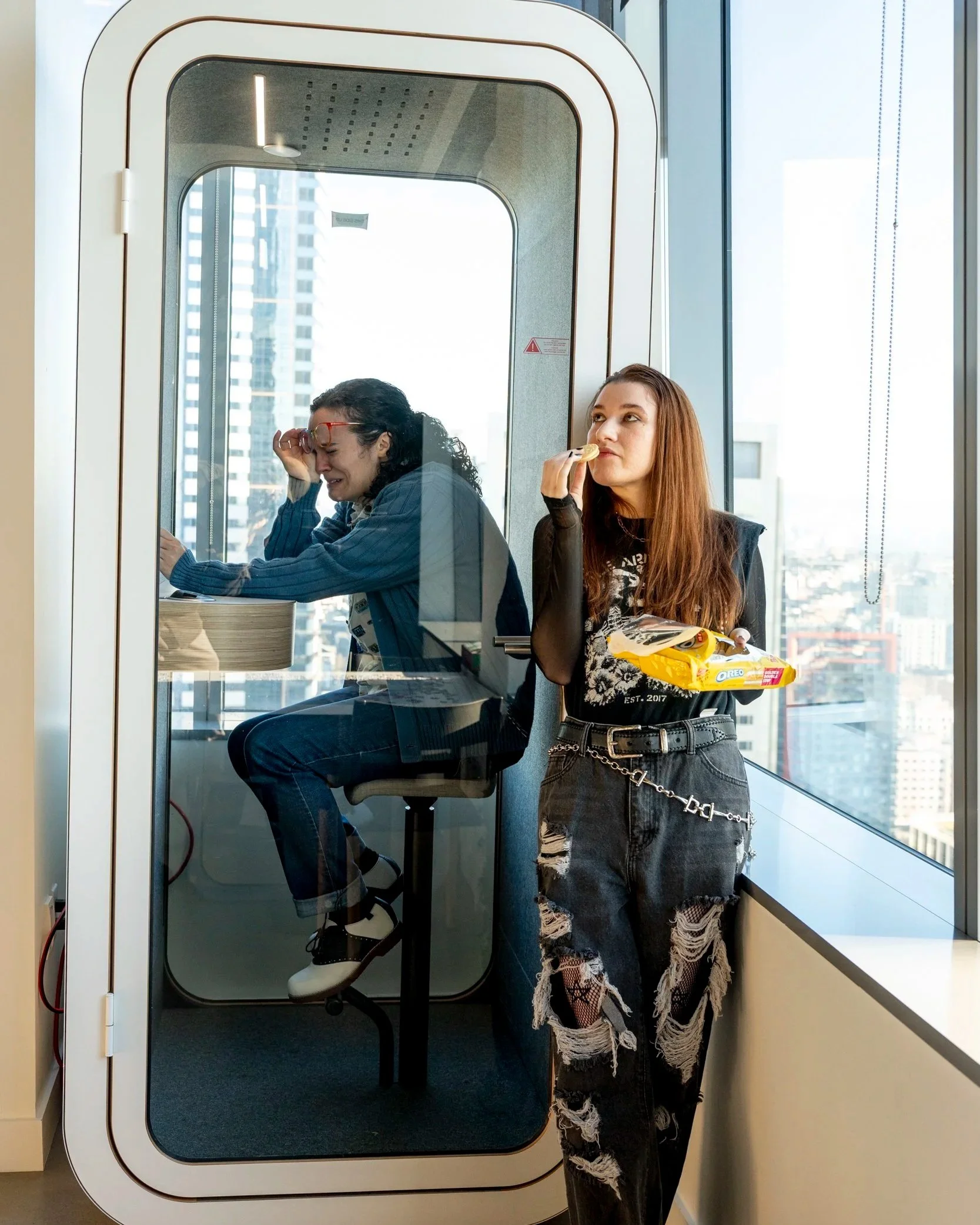 l to r: Monica Domena as Celeste and Mariah Lee Squires as Evelyn. Photo by Kirk Hostetter