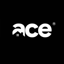 White ACE logo on a black background.