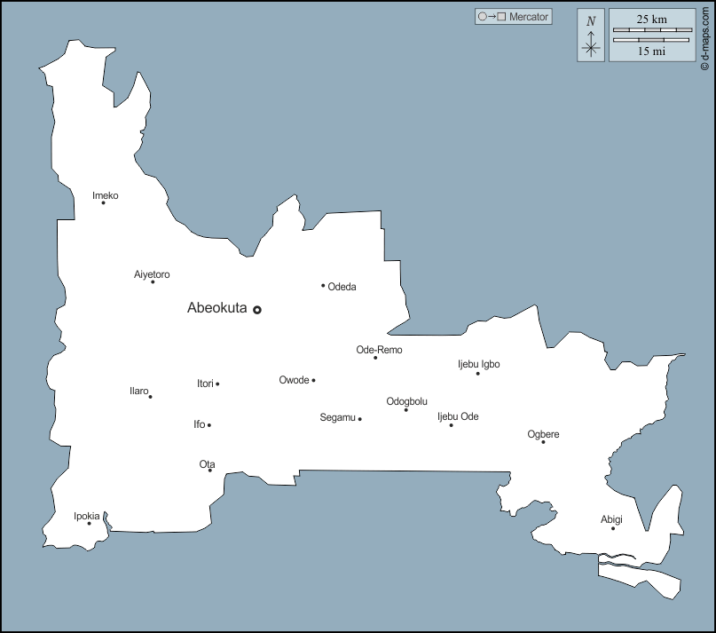 ogun map nigeria