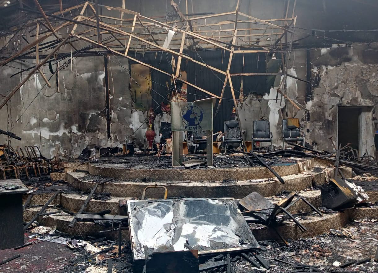 Gombe Government Pledges Support After Fire Destroys ECWA Church Auditorium