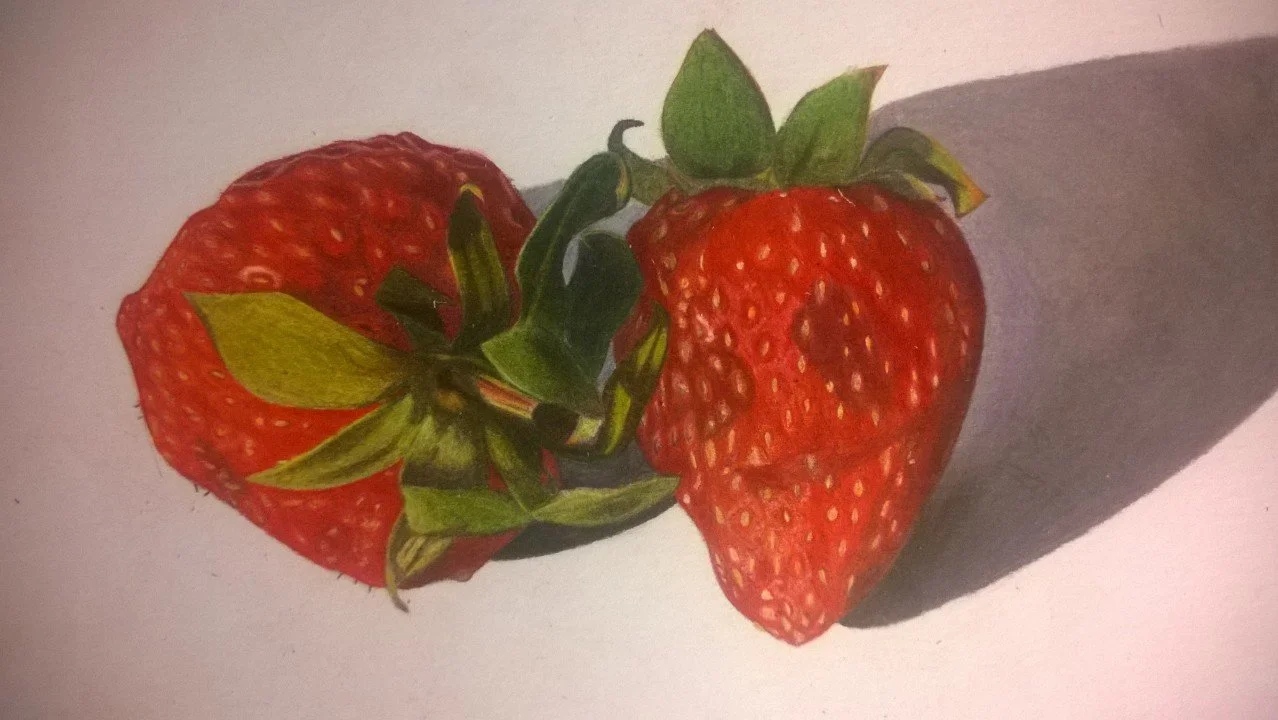 Colored Pencil Strawberries