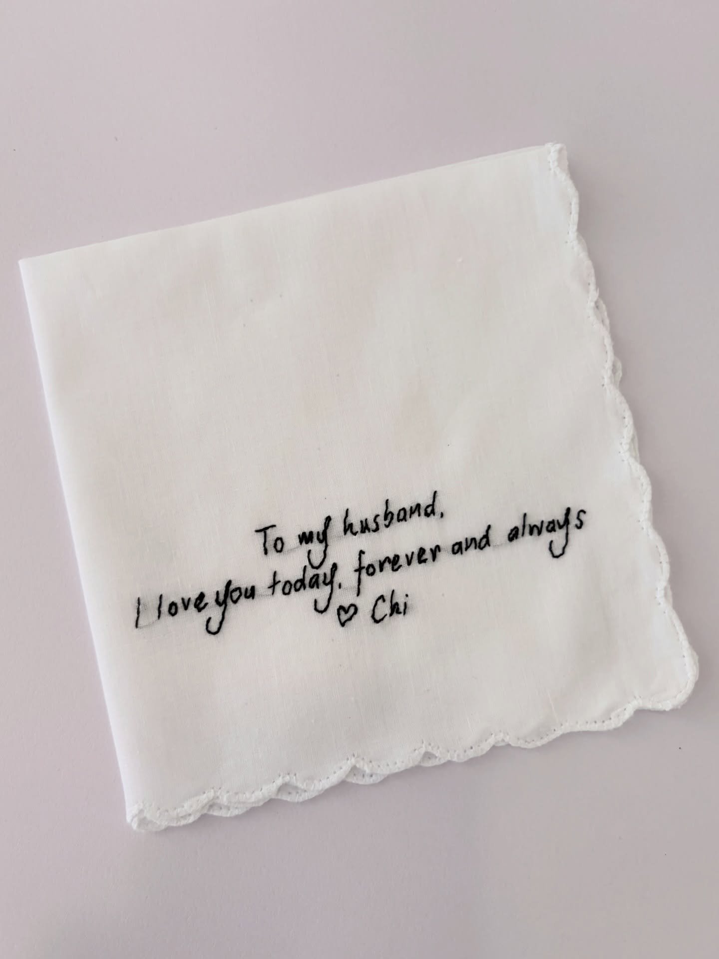 A small piece of fabric, but something he&rsquo;ll hold onto long after the day is over.

If you&rsquo;re looking for something meaningful for your wedding morning, or a gift for someone close to you, this is one of those pieces that never gets forgo