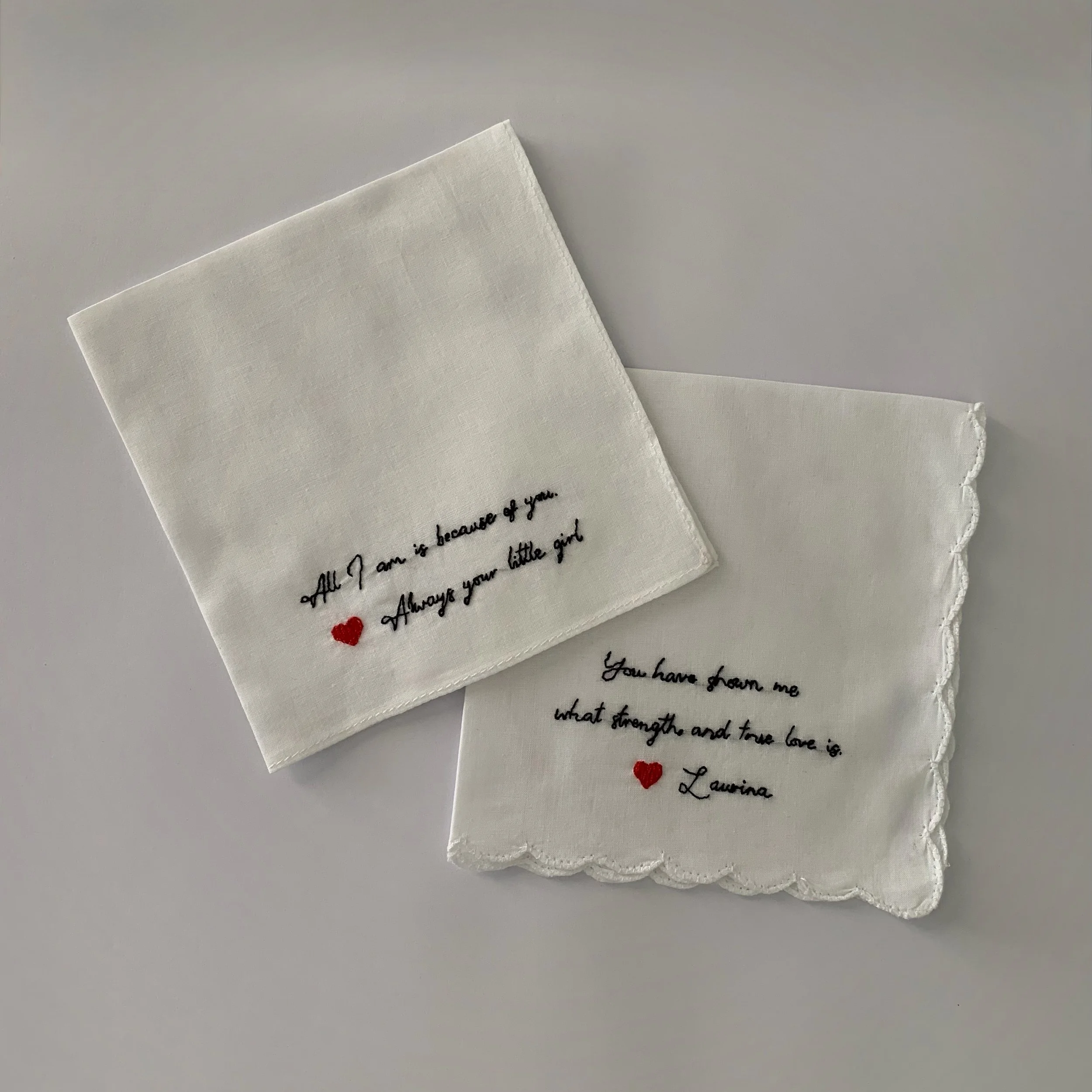 Love notes, hand stitched 🤍