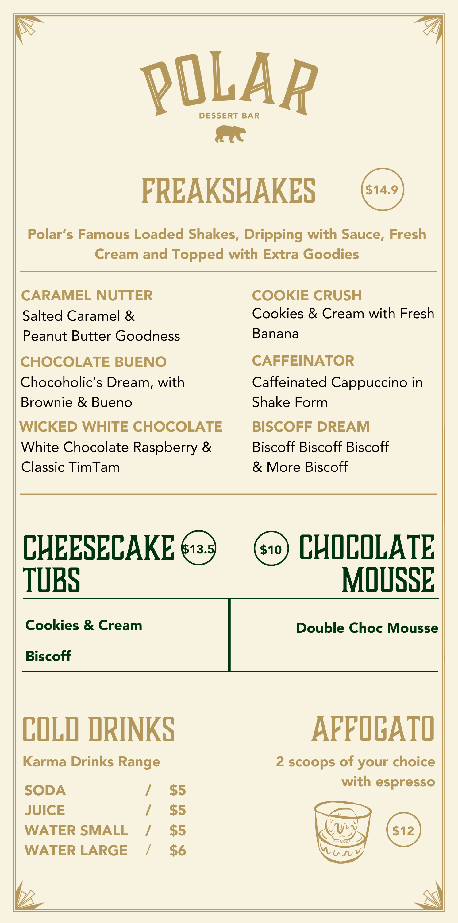 shakes - cheesecake - dessert - mount maunganui