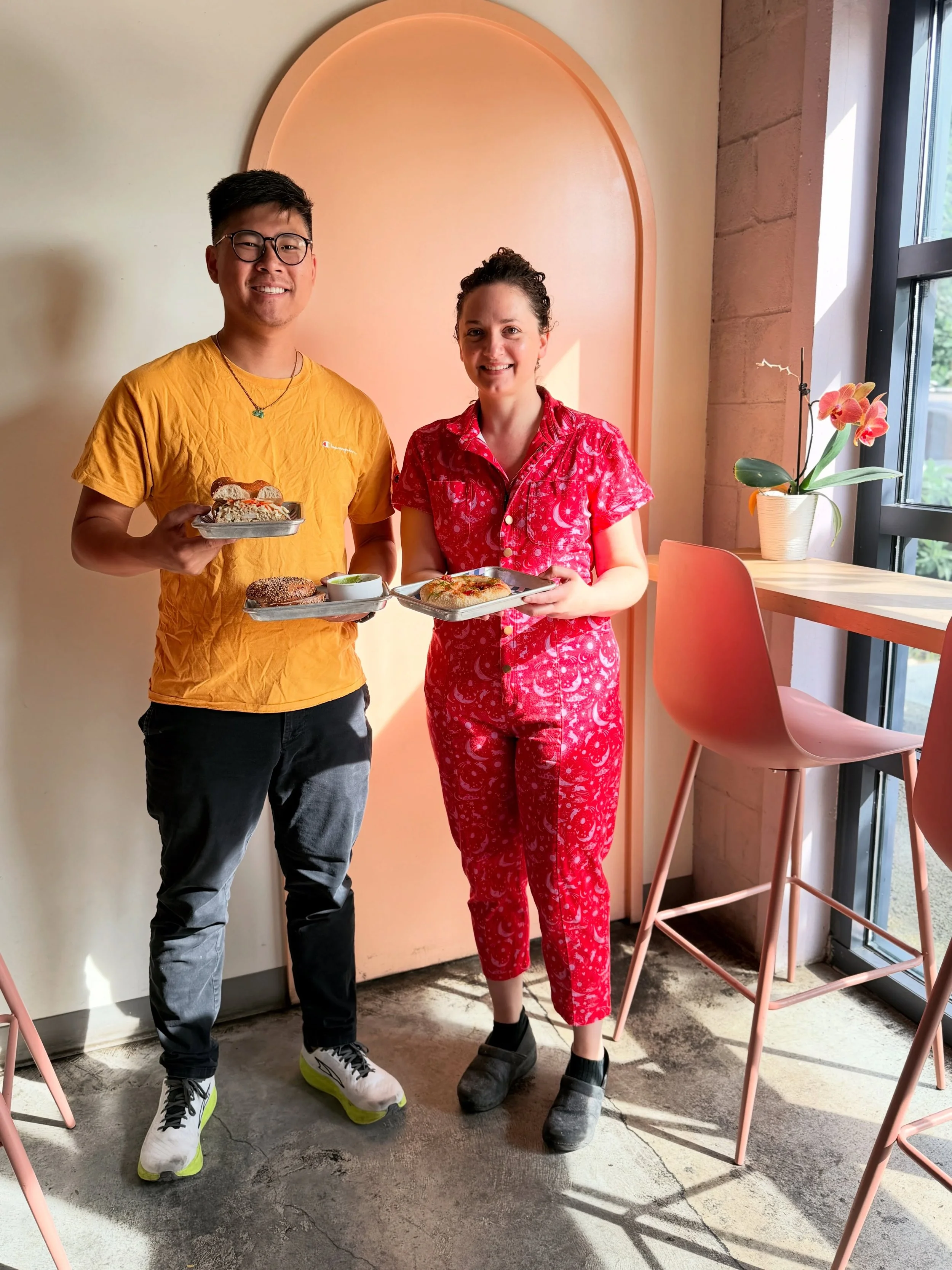 @chefkevintien is teaming up with @flourmoonbagels in New Orleans for a limited-run special, available Tuesday through Friday only (5/26-5/29 shop is closed on Wednesday)!

On the menu: a Green Curry Gulf Shrimp Salad Sandwich with papaya nước chấm, 
