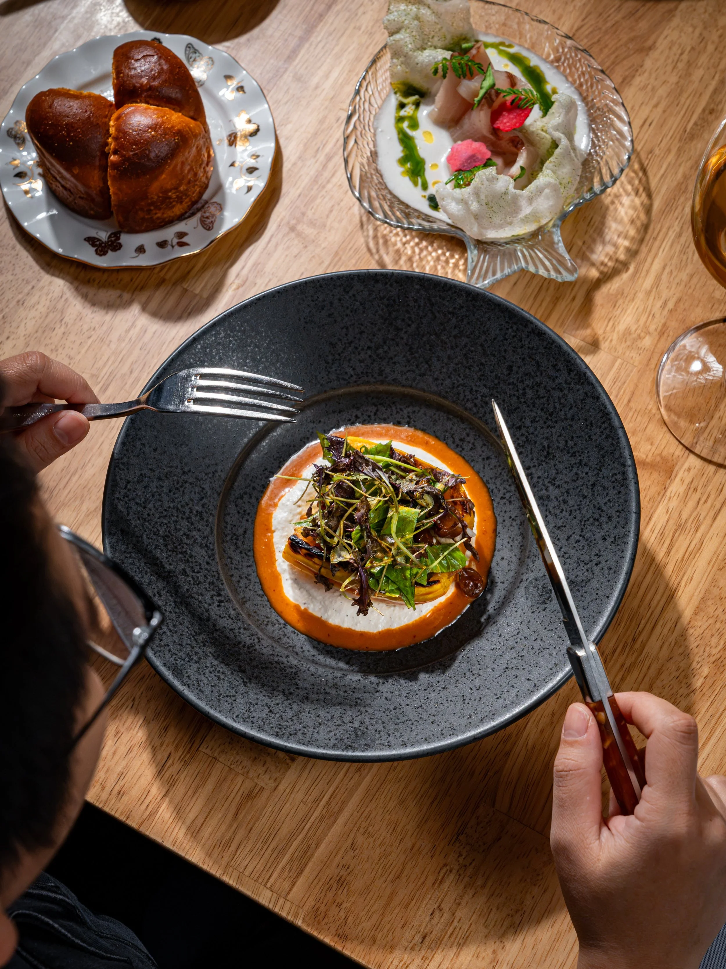 Our new Crispy Mountain Squash takes inspiration from the connections between Vietnamese and Indian cooking along the Silk Road, bringing the crunch and tang of Mumbai&rsquo;s bhel puri together with Vietnamese flavors and aromatics.

Roasted delicat