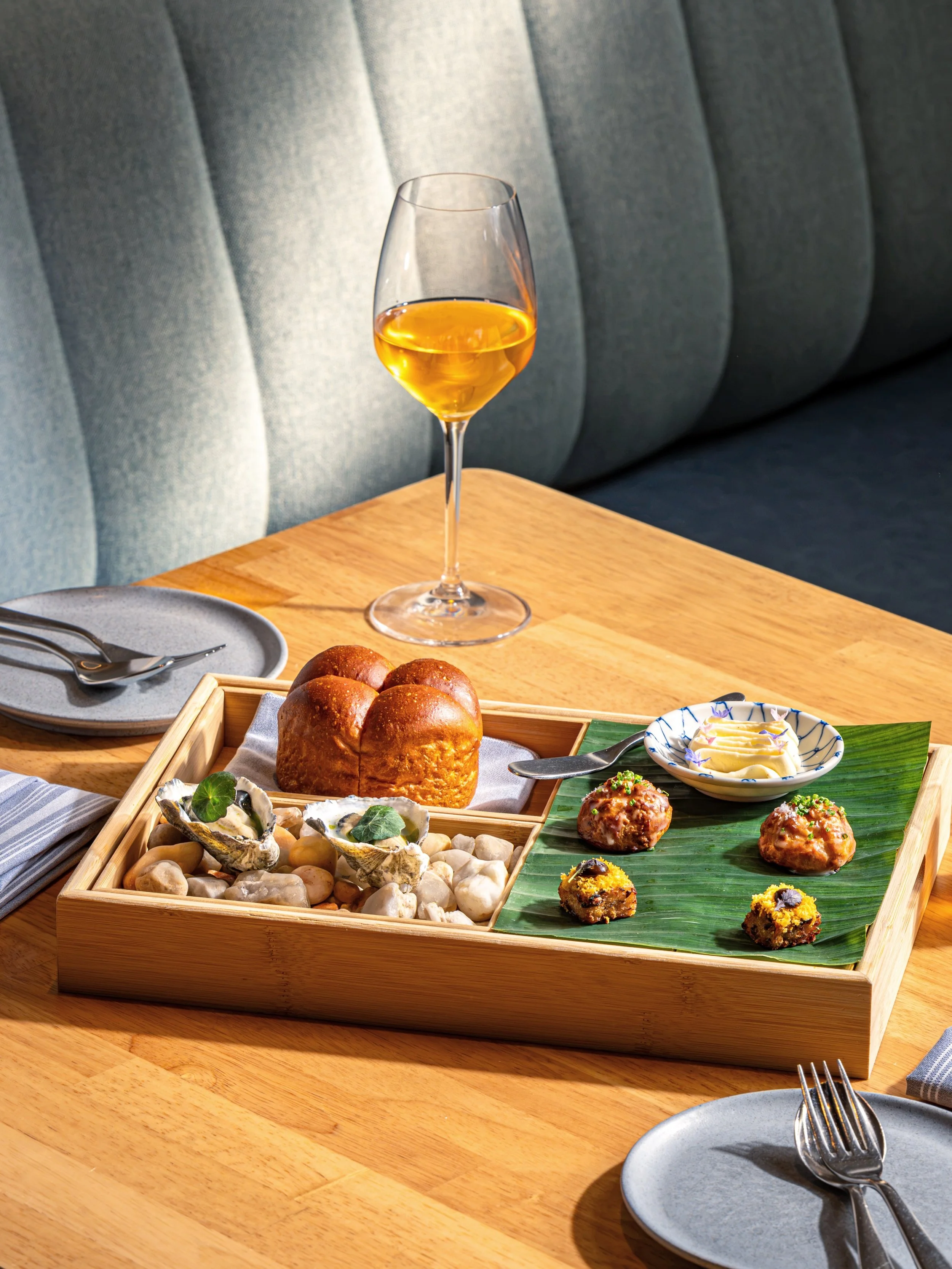 A new beginning for the Tour. We&rsquo;ve refreshed the canap&eacute;s that open our tasting menu, with bites that draw inspiration from Vietnamese street food and familiar comforts.

Our fried Turnip Cake takes its cue from bột chi&ecirc;n, the rice