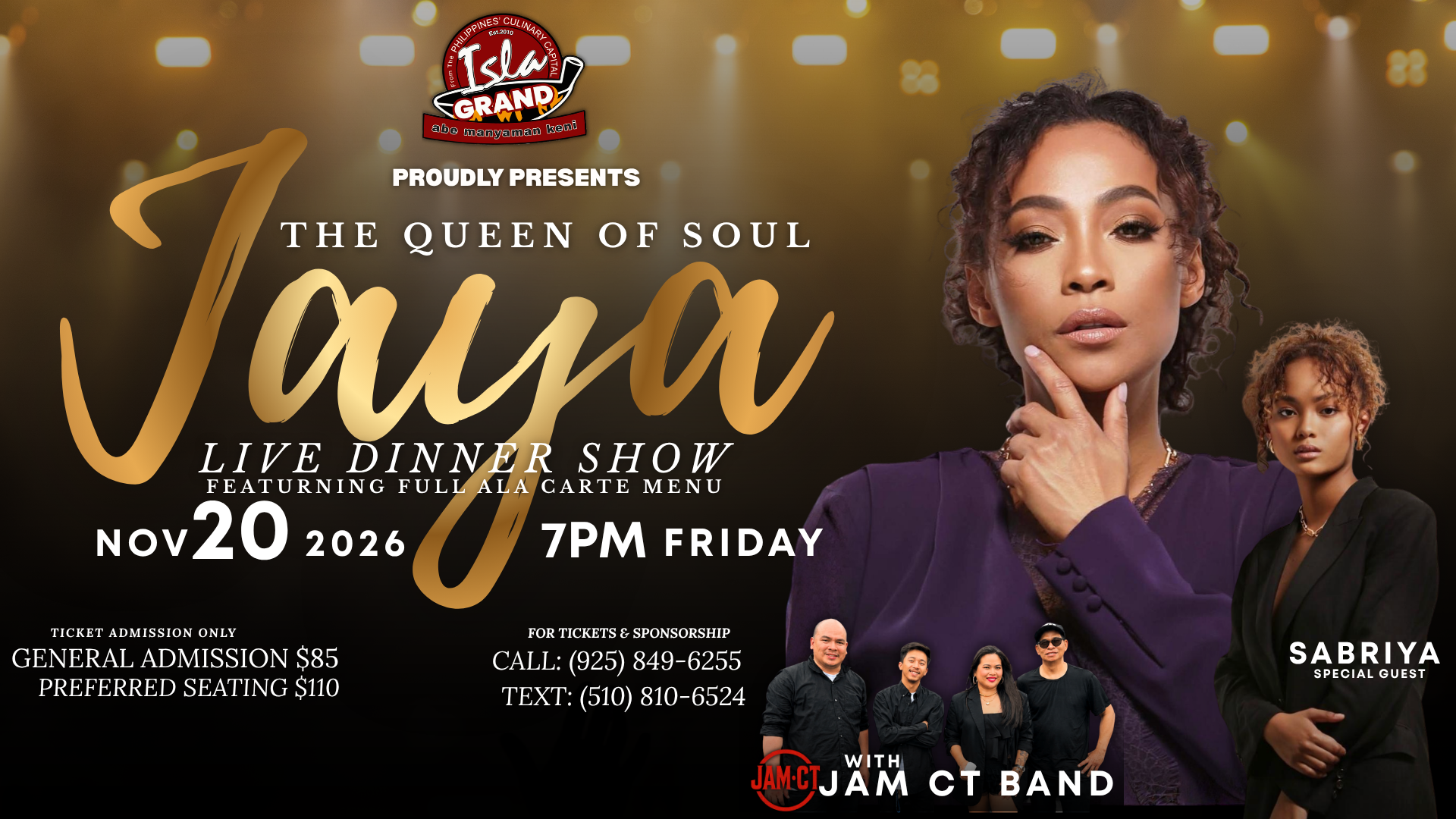 Jaya Concert Poster on November 20, 2026