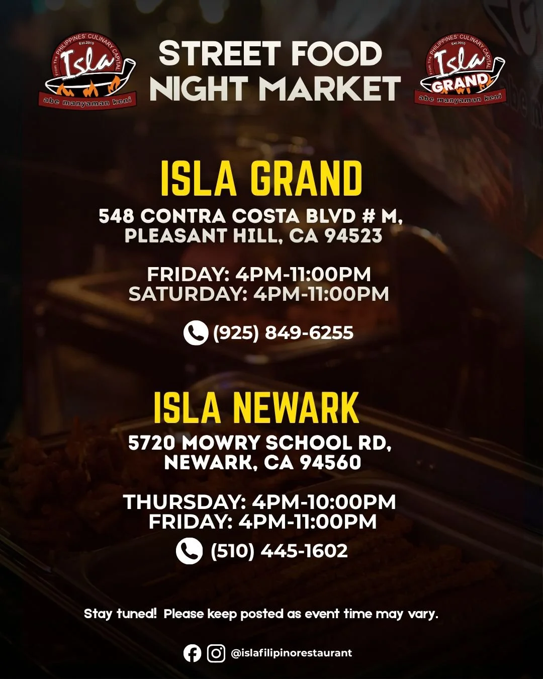 Isla Restaurant Street Food Night Market Poster