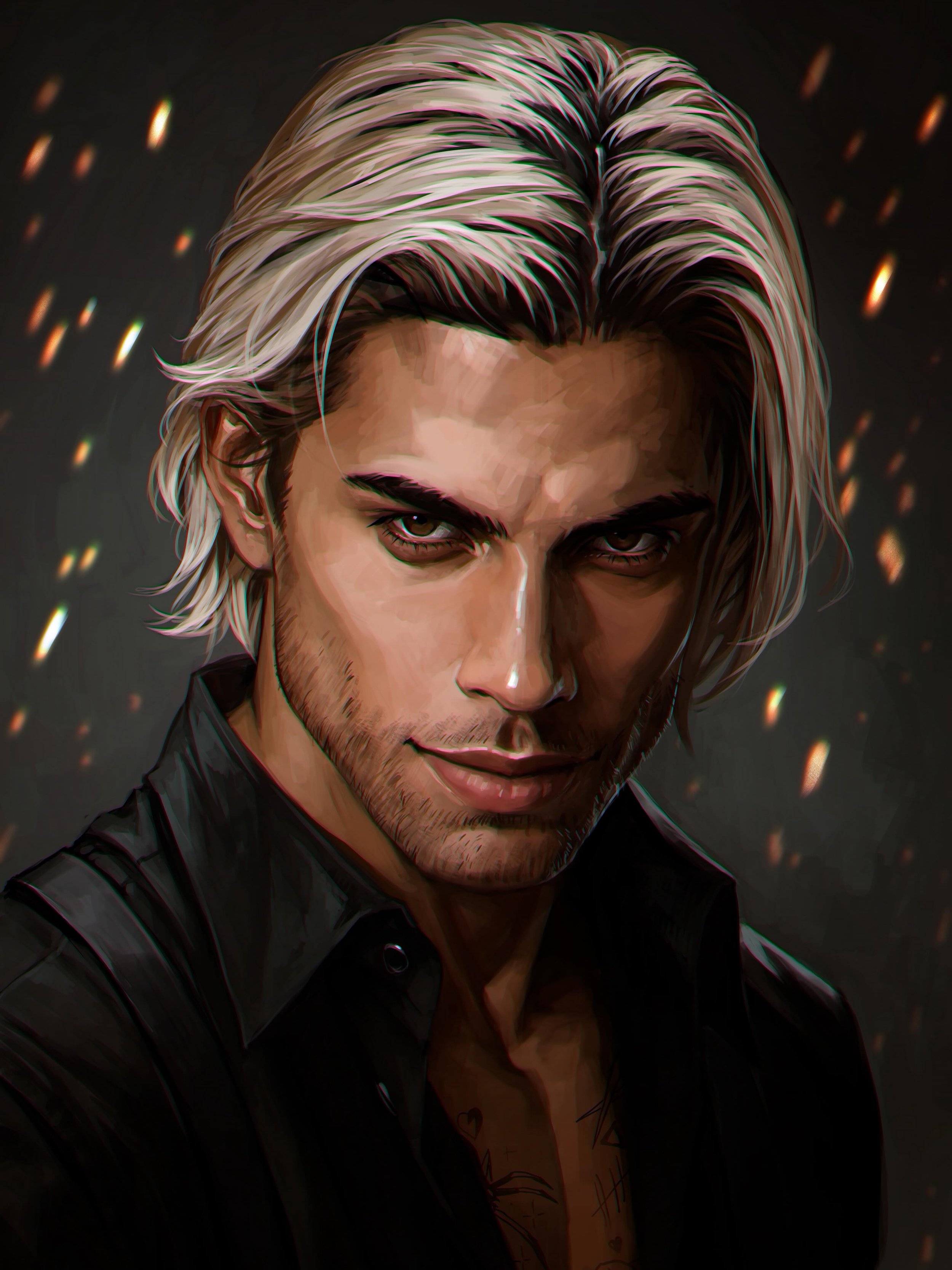 Leon from my story The Mehmooni. After months of waiting im(patiently) this  sexy stabby troublemaker was illustrated my the talented @lorandesore