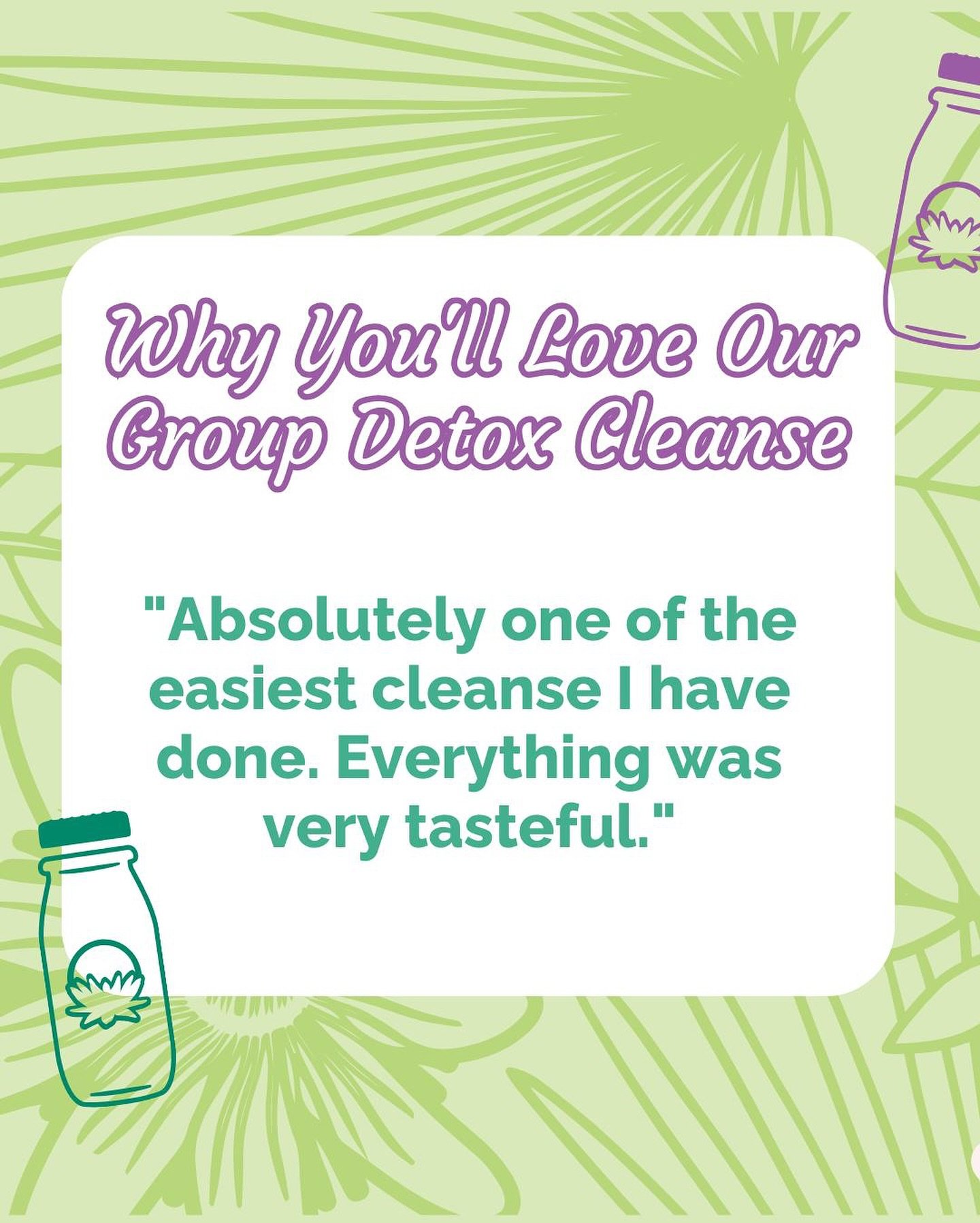 ☀️ Last Day to Join Our 3-Day Group Juice Cleanse! ☀️

If you&rsquo;re new to detoxing or just want some extra support, our group cleanse is the perfect way to go! 🌿

Not only do you get our delicious, organic cold-pressed juices, but you also get t