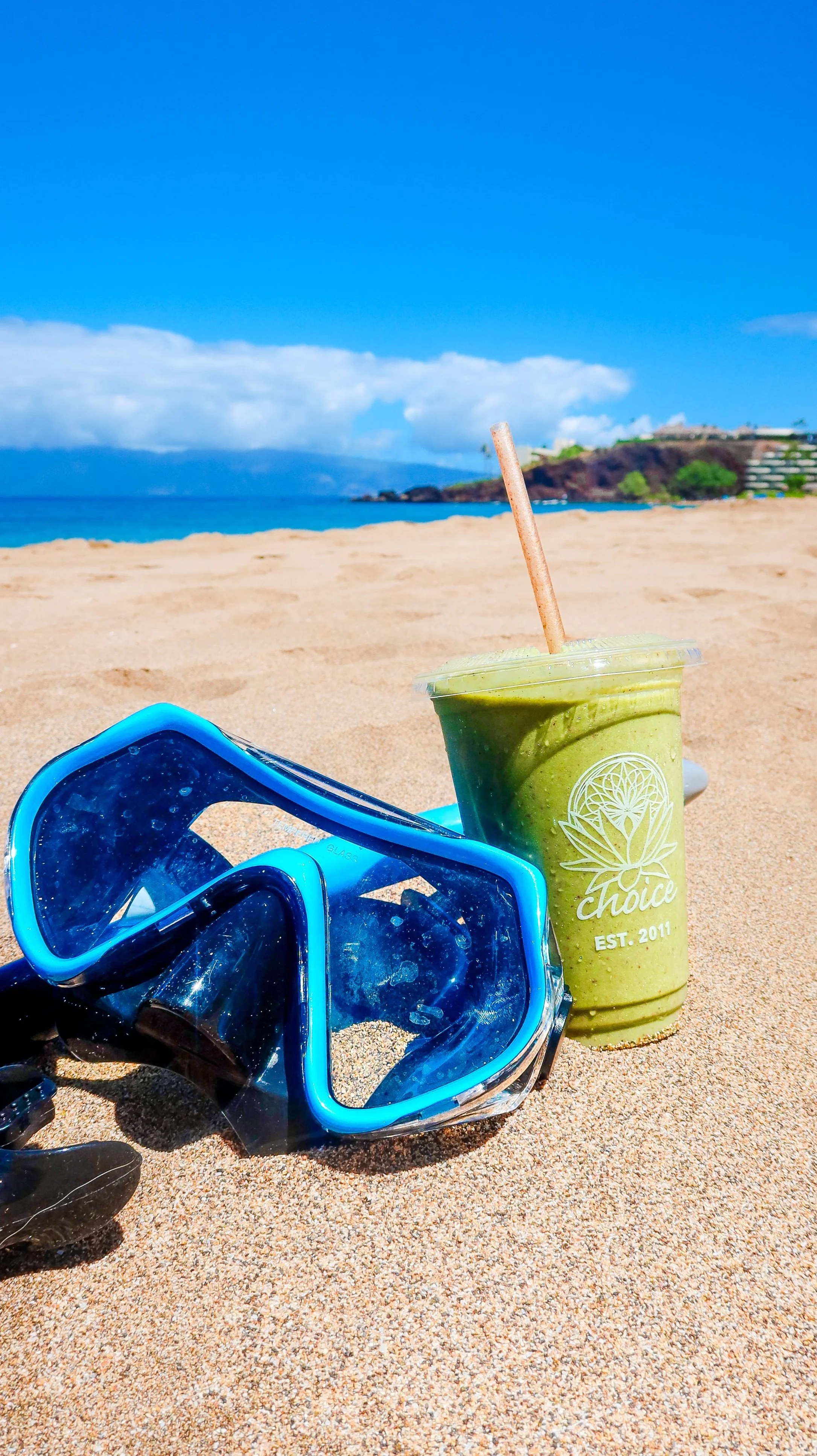 Beach menu at Choice Maui restaurant with smoothies, acai bowls, and hot vegan food for Hawaii vacation best lunch
