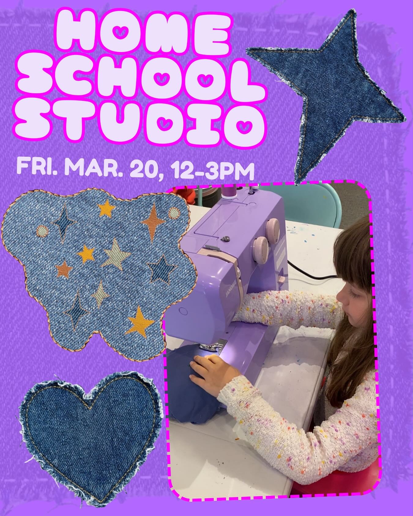 This week in HOME SCHOOL STUDIO we&rsquo;ll have materials out for both machine and hand sewing! Want to make a tote bag? A plushie? Patch some pants? We&rsquo;ll walk you through it!!

As always, youth are also welcome to bring their own projects, h