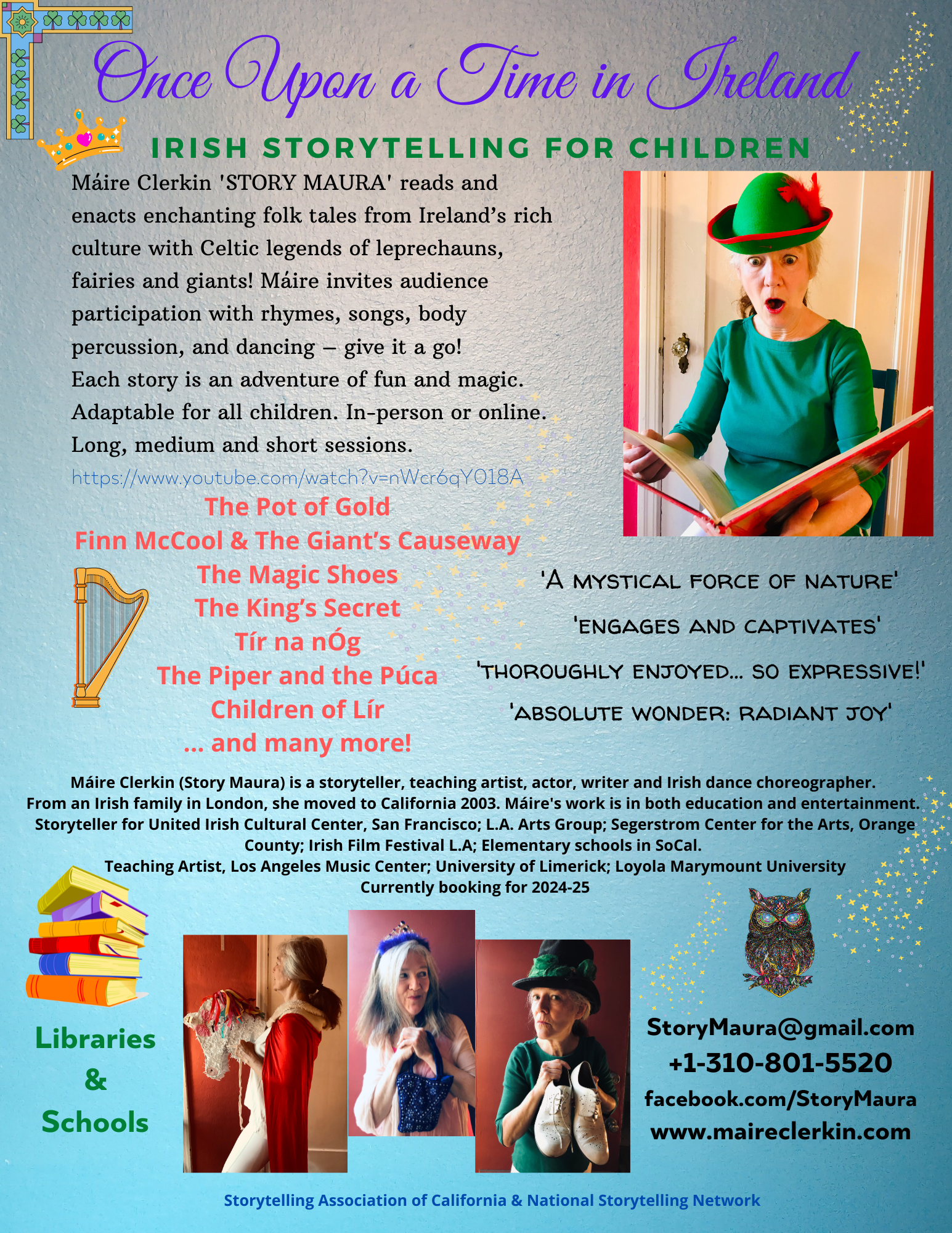 Once Upon a Time in Ireland by StoryMaura: storytelling program for schools & libraries