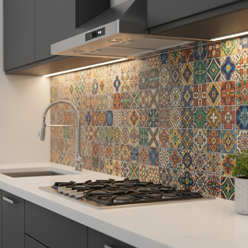 	Artisan Kitchen Backsplash: Colombian Mosiacs