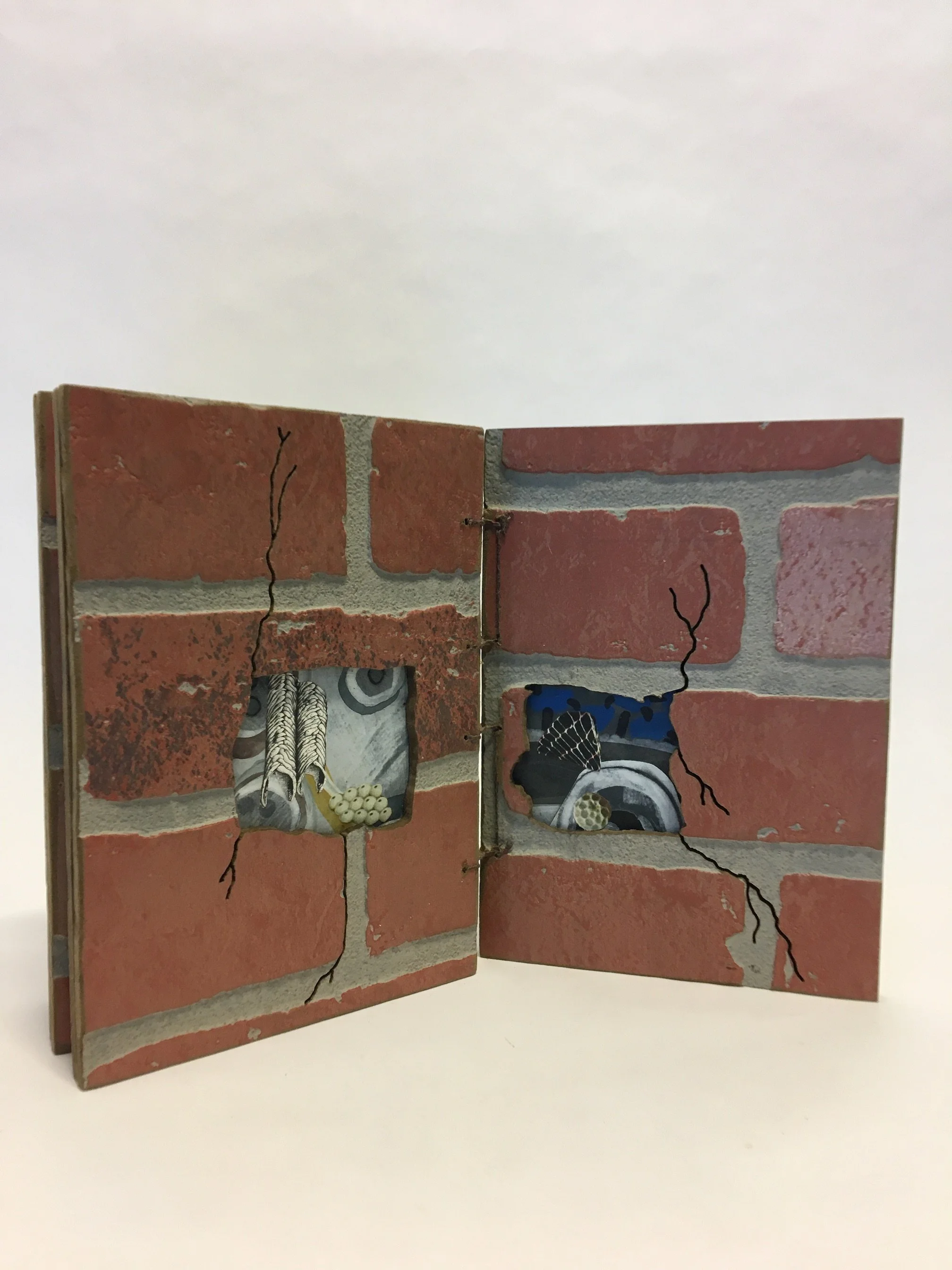 Cracks in the Foundation, 2022, 5 x 7 x 1.5 inches (when book is closed)