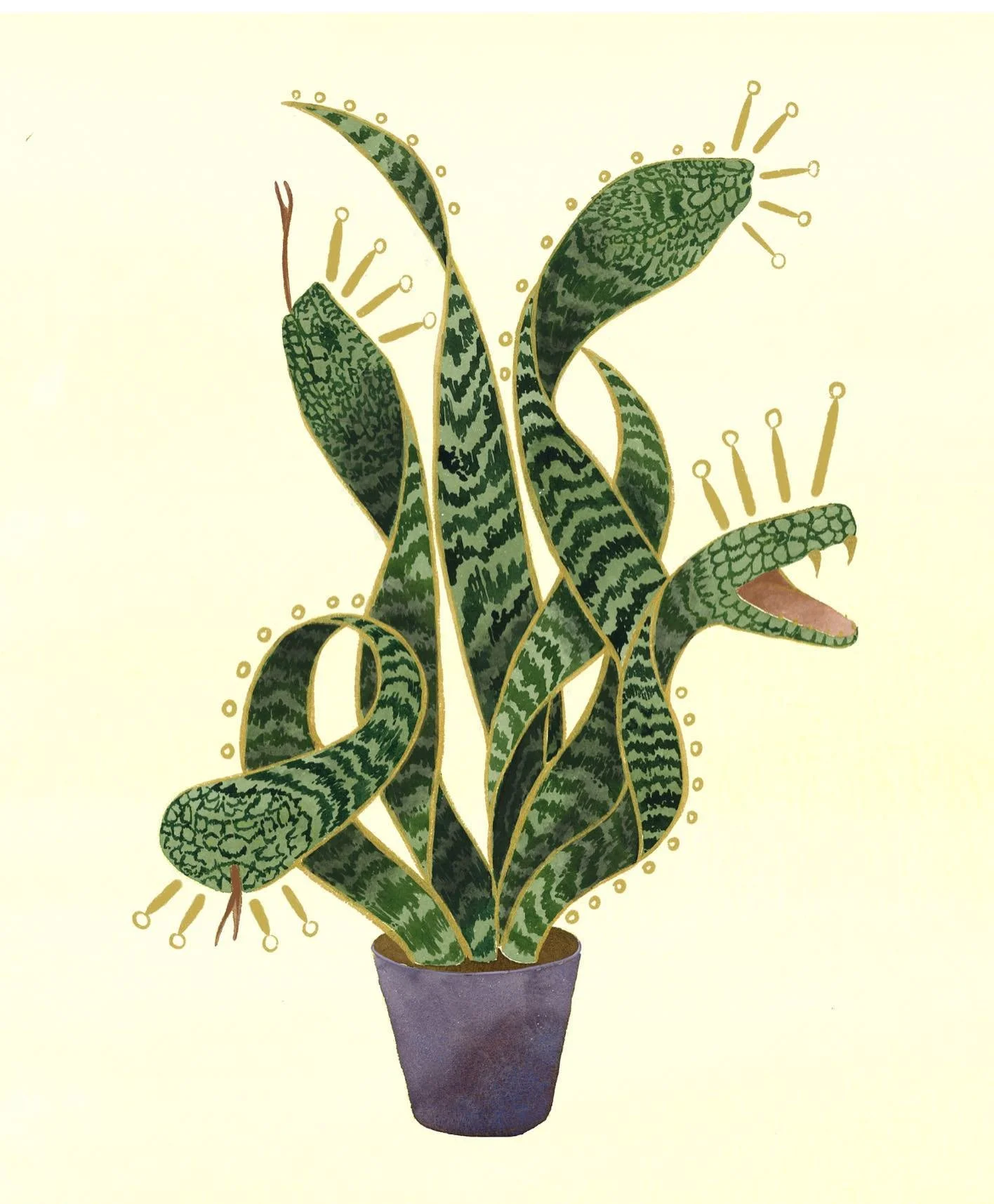 Snakes elicit such strong feelings. They are loved or hated. Feared and found intriguing. A symbol of evil but also of rebirth and renewal. 
What&rsquo;s your relationship with snakes? 
.
.
.
.
.
.
.
.
.
.
.
.
.
#snakeplant #snake #mixedmedia #digita
