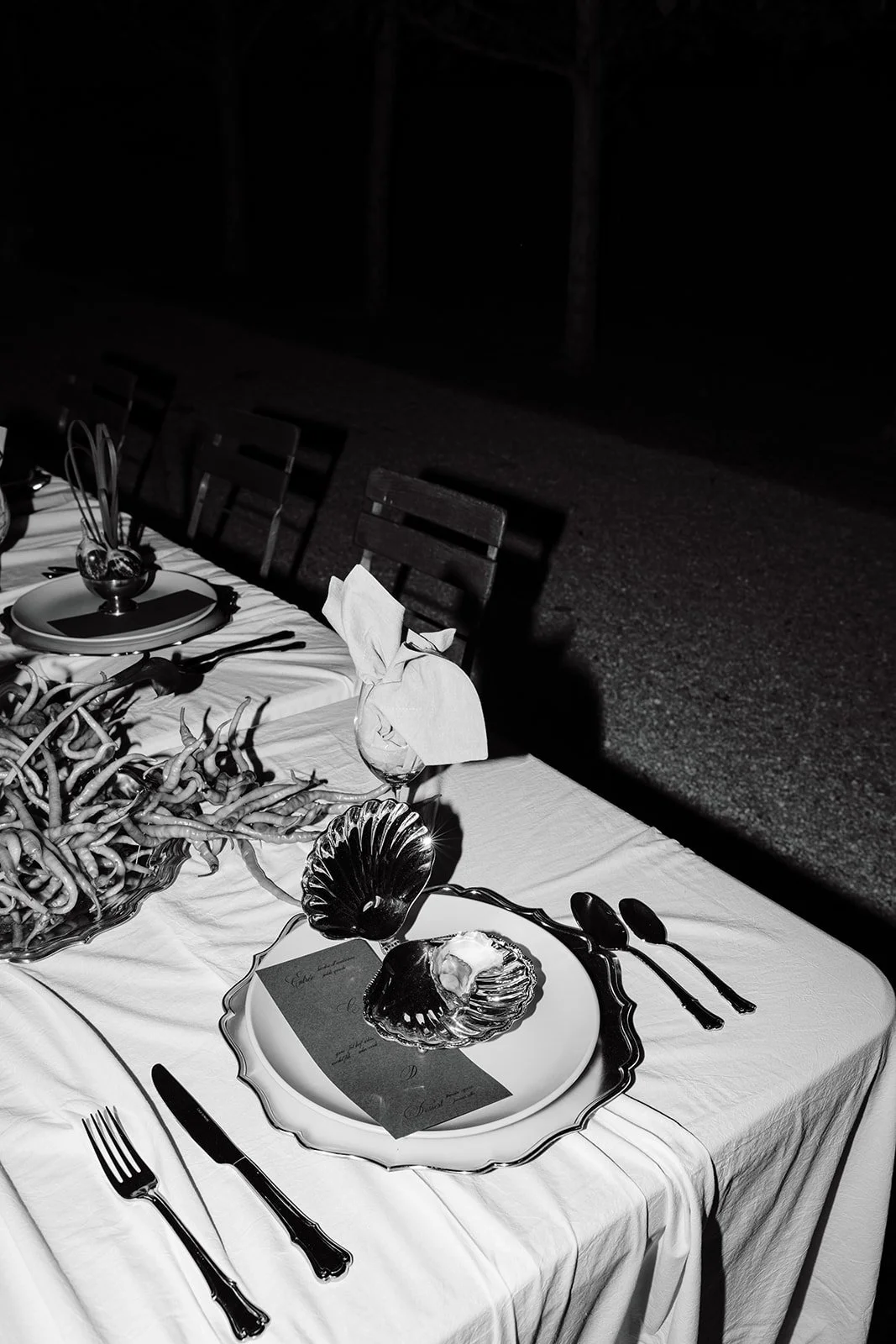 Oyster on wedding tablescape
