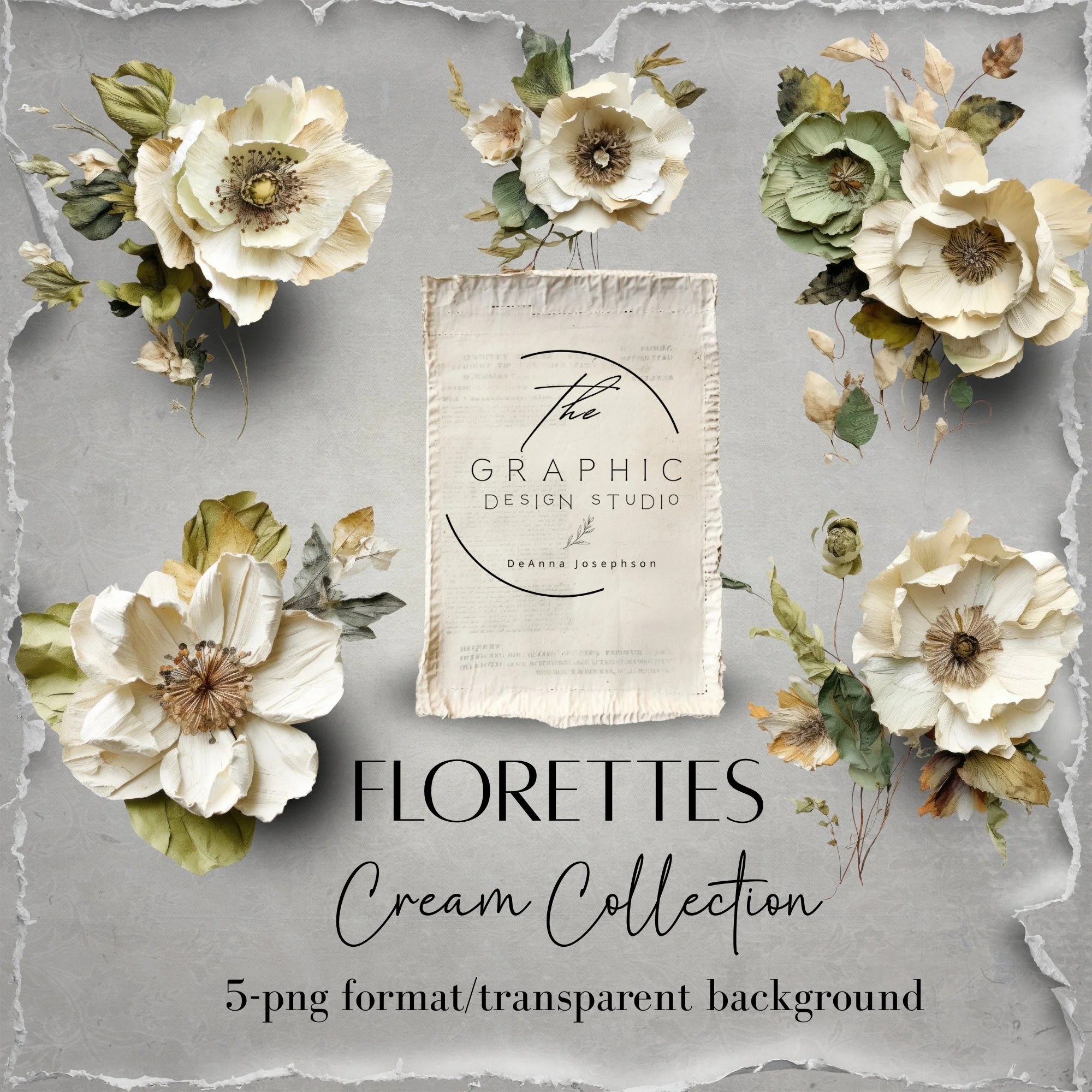 mixed media flower graphics