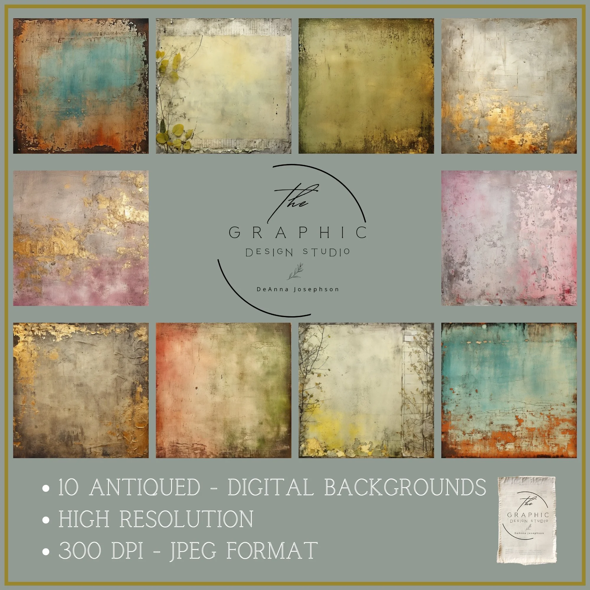 Antiqued digital background papers