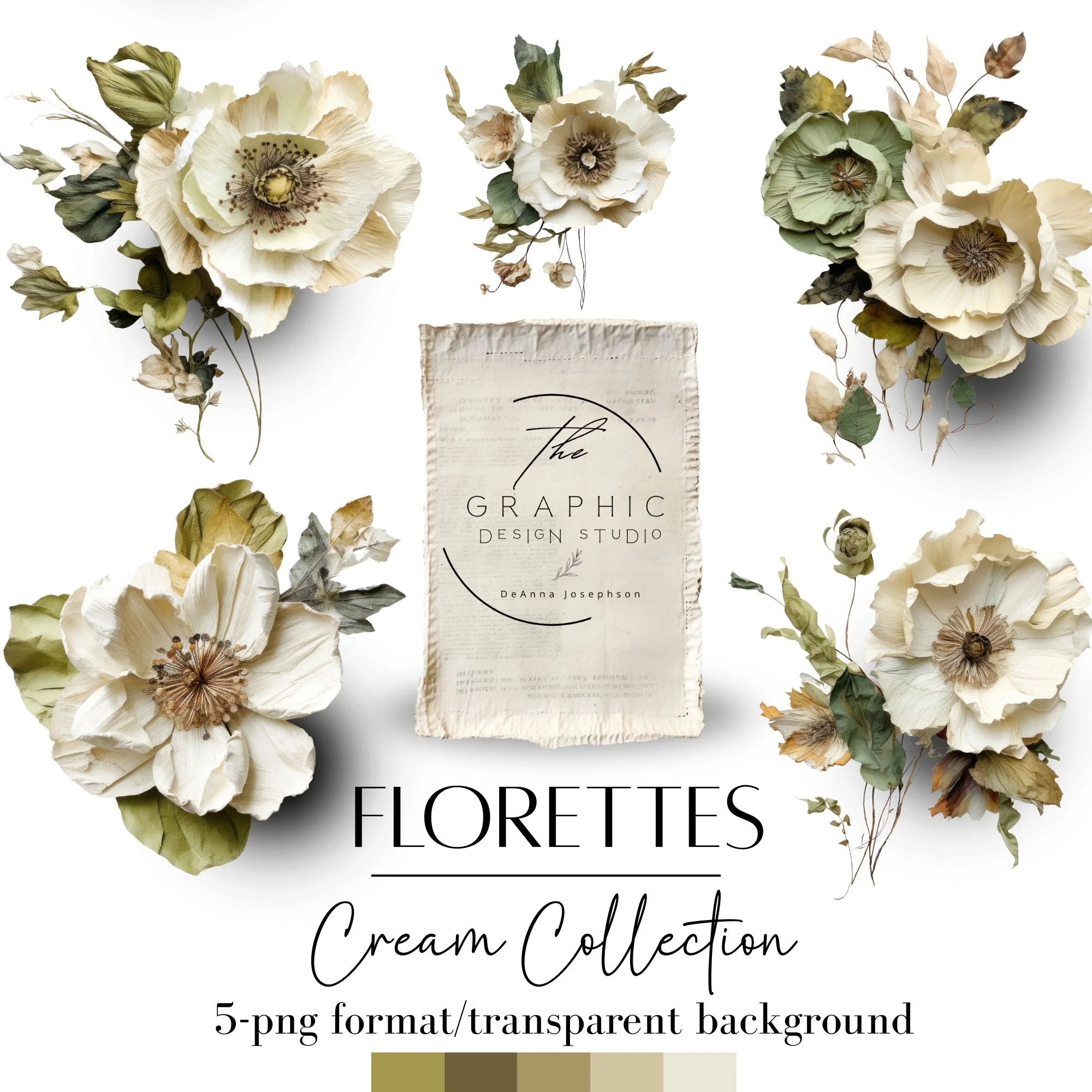 mixed media flower graphics