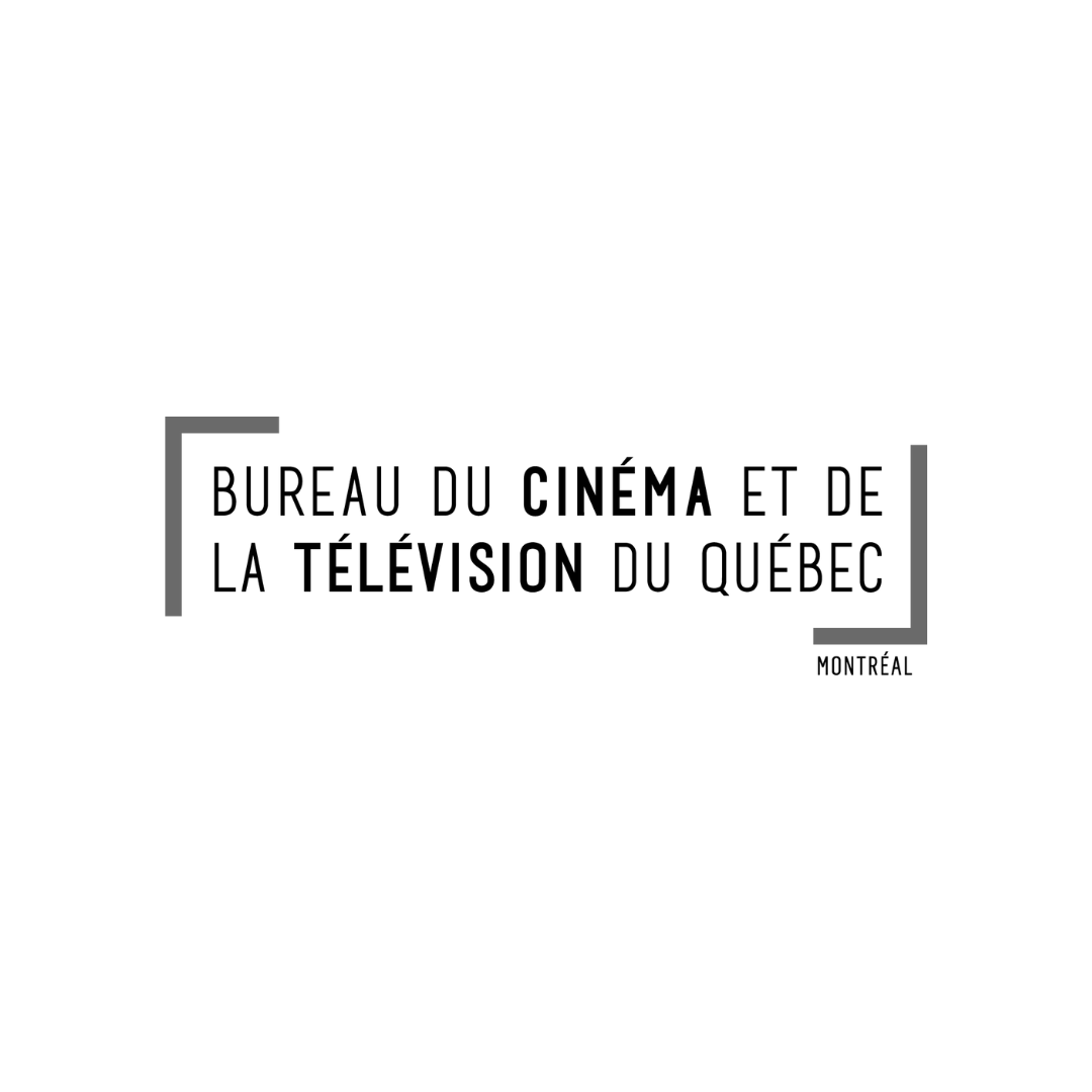 Logo for the Quebec Office of Cinema and Television in Montreal with black and gray text on a white background.