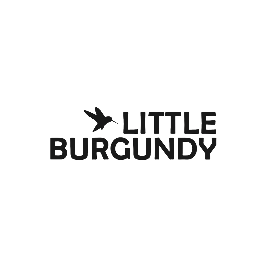 Black and white logo with a hummingbird silhouette and the words "LITTLE BURGUNDY" in bold uppercase letters.