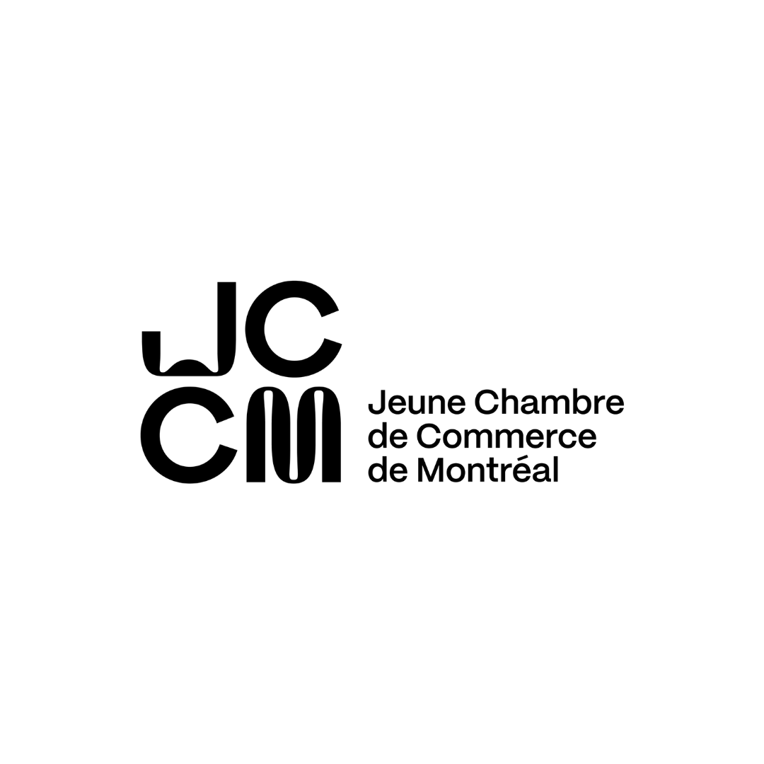 Logo of Jeune Chambre de Commerce de Montréal with black text on a white background.