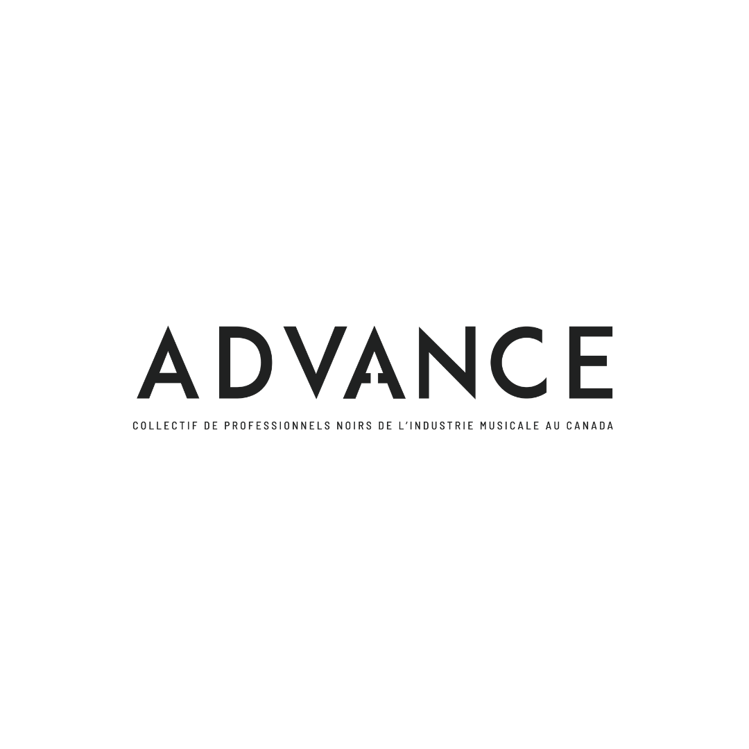 Black text reading "ADVANCE" with smaller text below in French, on a white background.