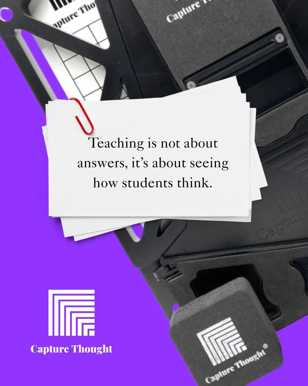 Great teaching goes beyond right and wrong, it&rsquo;s about the journey of thought.
That&rsquo;s why Capture Thought helps you see, hear, and respond to the process, not just the product.

Would you rather grade answers or thinking? 👇

#capturethou