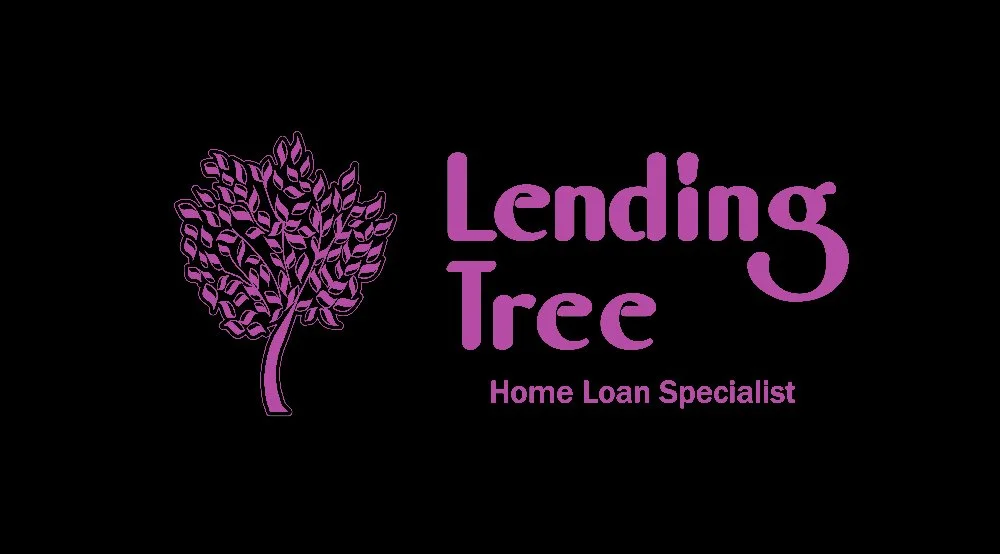 Logo for Lending Tree with a stylized tree and the text "Lending Tree Home Loan Specialist" on a black background.
