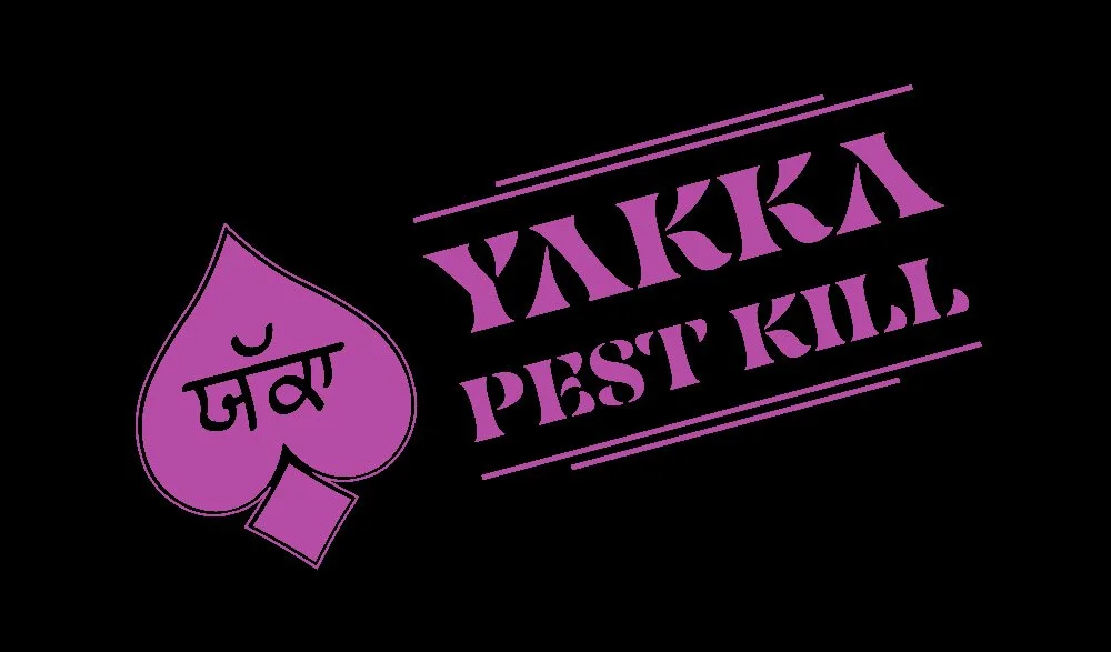A logo with a spade symbol containing Devanagari script and the words 'Yariya Pest Kill' in stylized font.