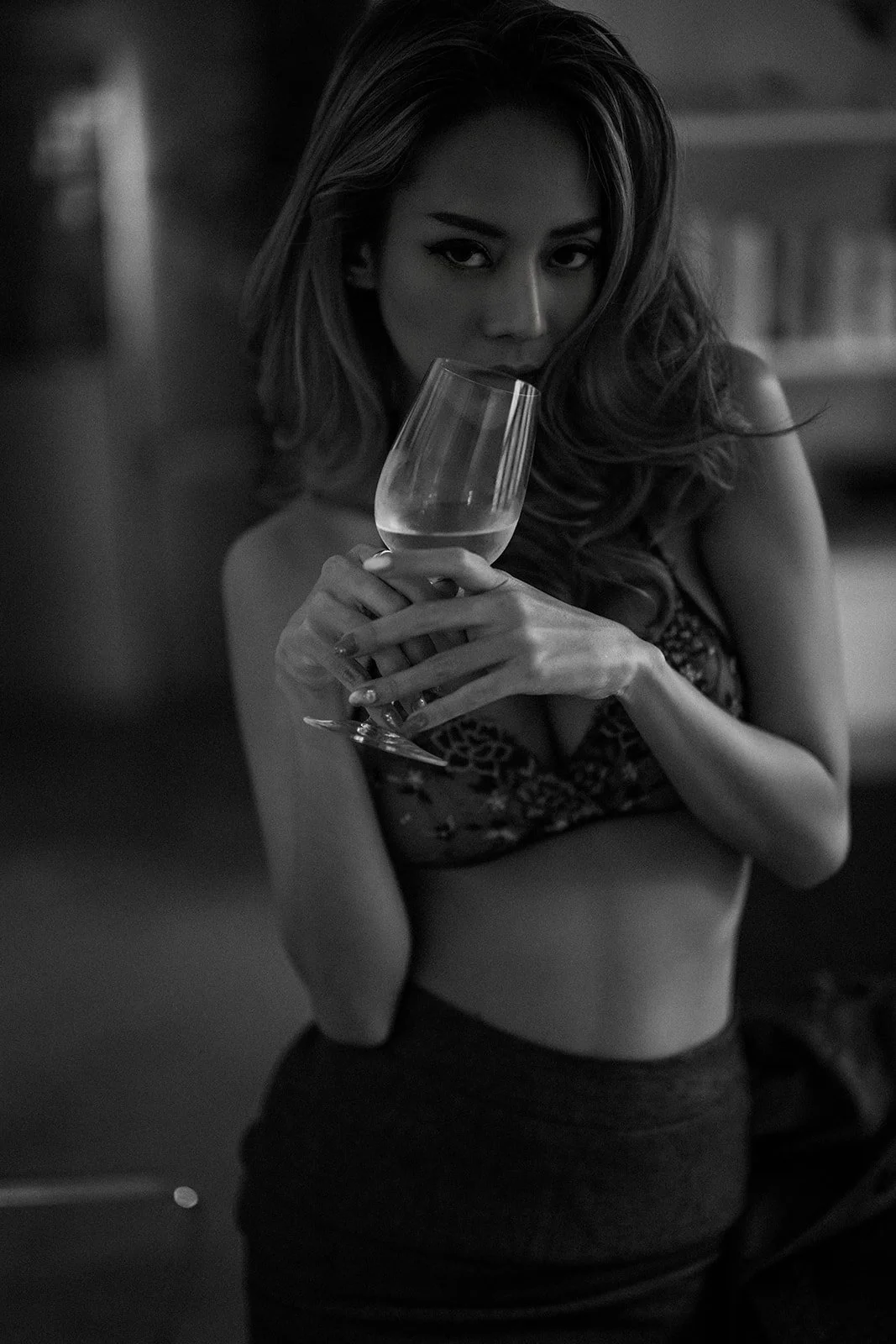 Editorial-style boudoir photography in Hong Kong, featuring high-end designer lingerie curated by Maison Kali