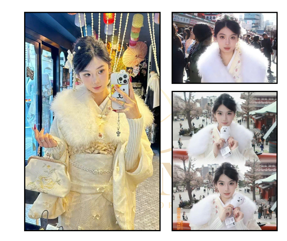 Our lace kimono is a favorite among young visitors at Sunny! Delicate and stylish, it combines traditional elegance with a modern, youthful touch, making it perfect for those who want to look cute and fashionable in a Kimono.