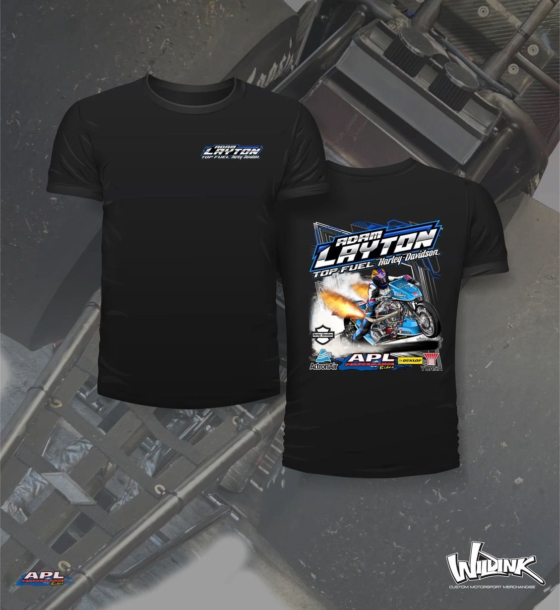 APL Performance Tee Shirt Print Front & Back