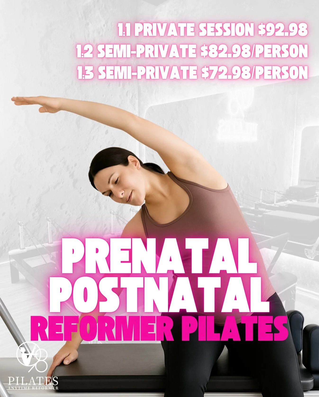Pregnant or just had a baby? Pilates can support your body through every stage!
Start Reformer Pilates from Week 13 of pregnancy to strengthen your core, improve posture, and ease back pain. After birth, return from 6 weeks (vaginal) or 8 weeks (C-se