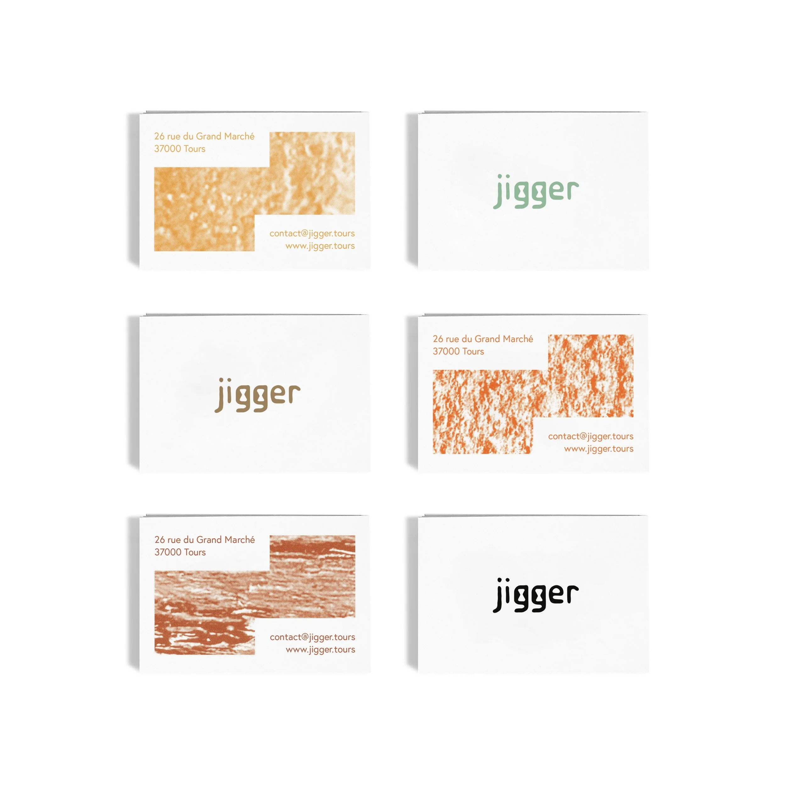 Identit&eacute; visuelle / Jigger
2026 - Cartes de visite

Jigger est un bar &agrave; vin, bi&egrave;res &amp; cocktails offrant un cadre &eacute;l&eacute;gant et une ambiance conviviale et festive dans le c&oelig;ur du vieux Tours.