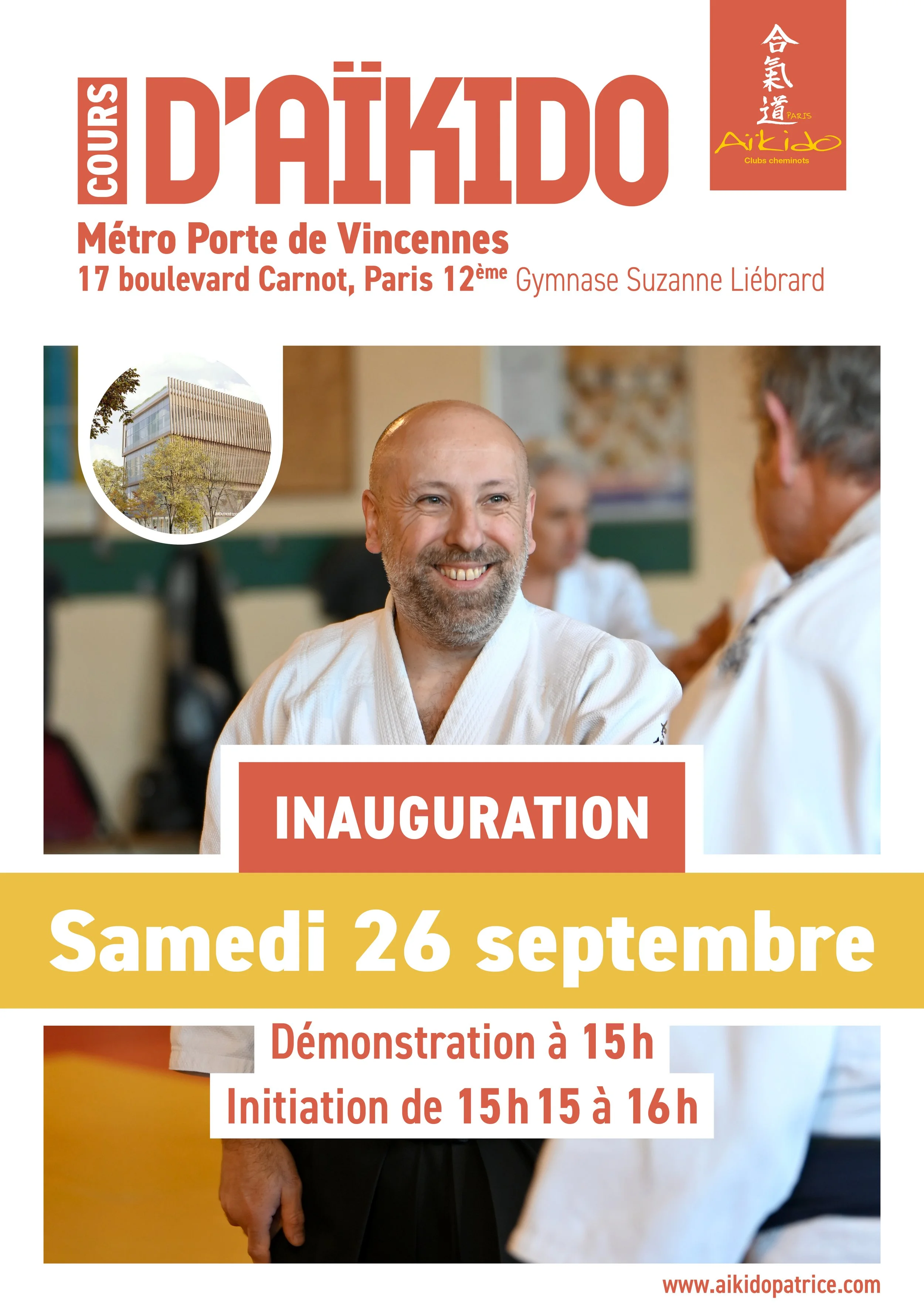 Inauguration du dojo Porte de Vincennes : démonstration et initiation le 26 septembre à 15h