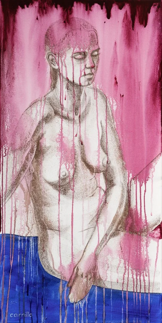 Being Woman Akt – Magenta –
Acryl und Pitt – 50 x 100 cm