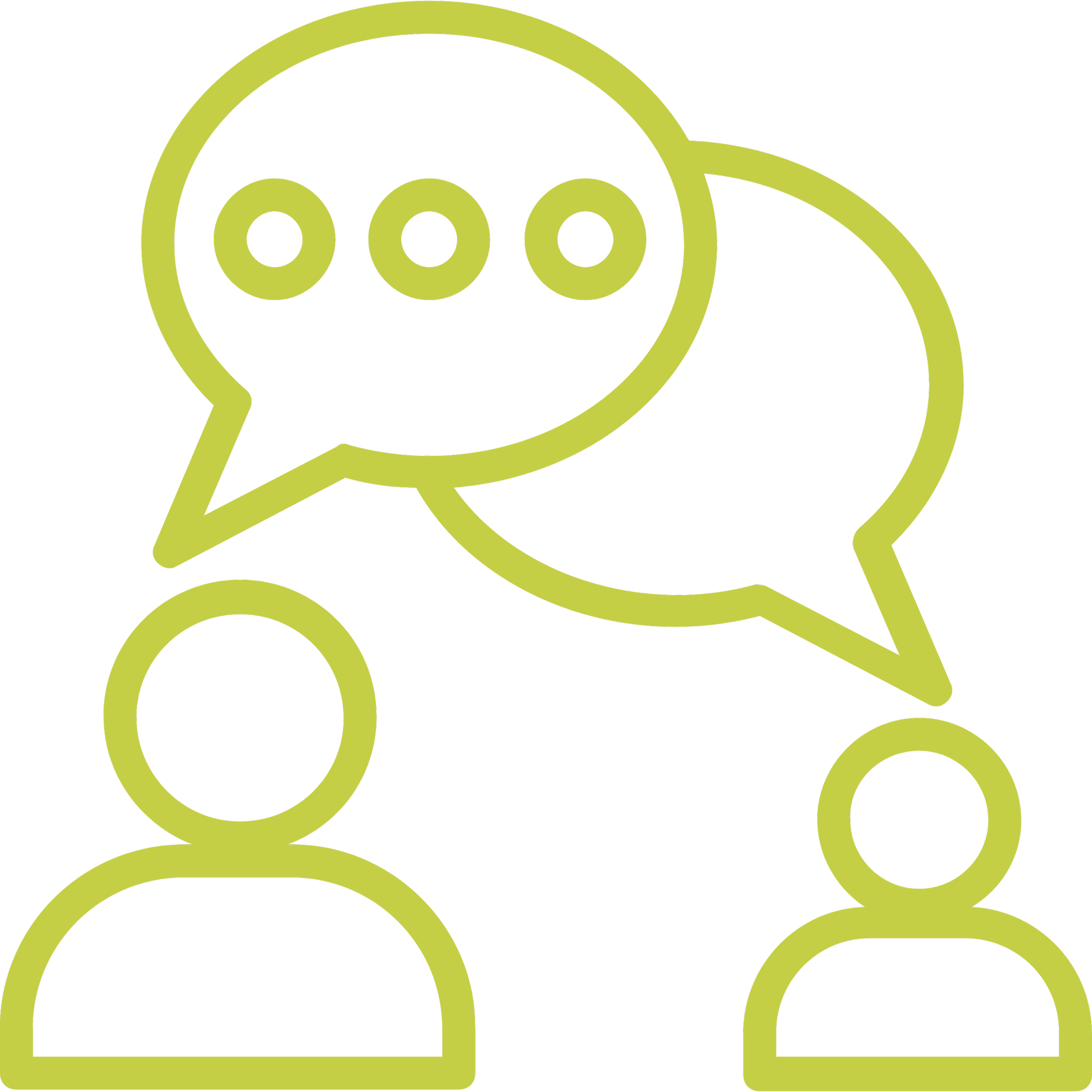 icone de deux personnes avec une illustration de discussion.