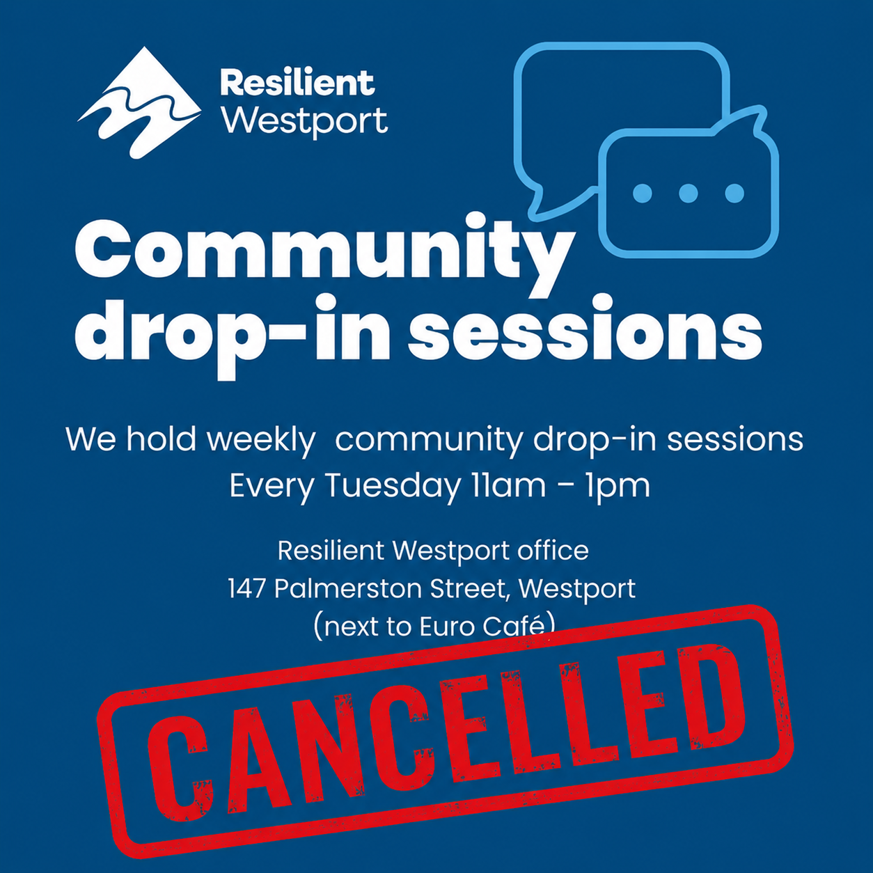 Community drop-in session Cancelled