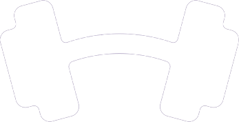 Ícone de um halter de ginásio com fundo roxo.