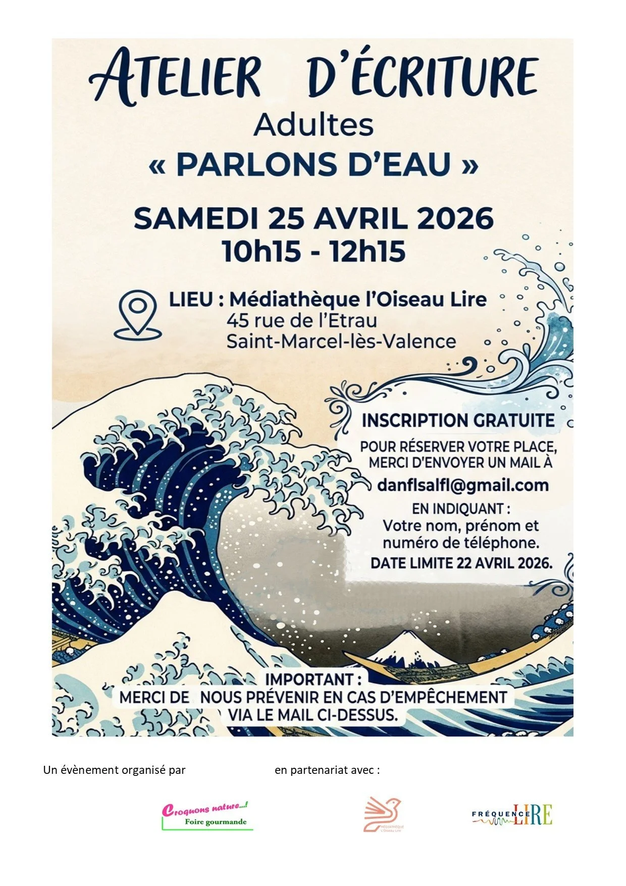 Atelier d’écriture (adulte)