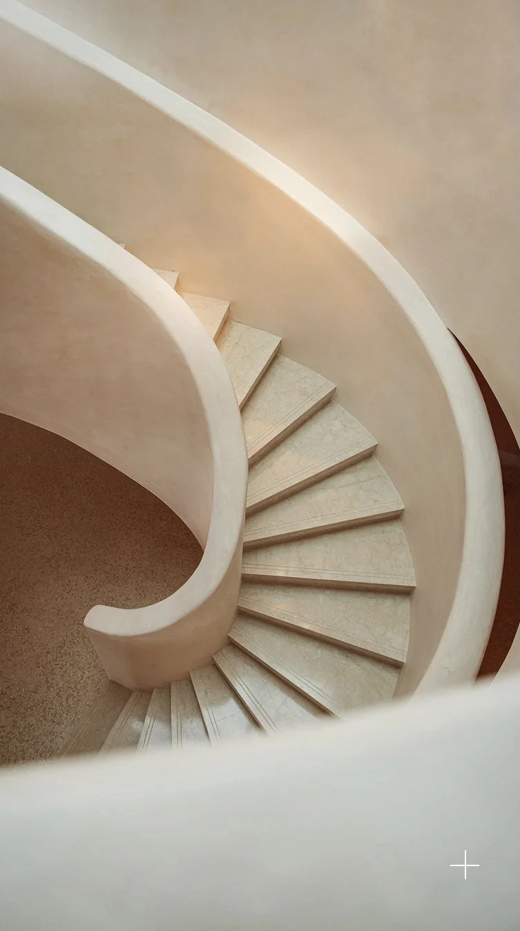 lime plaster staircase