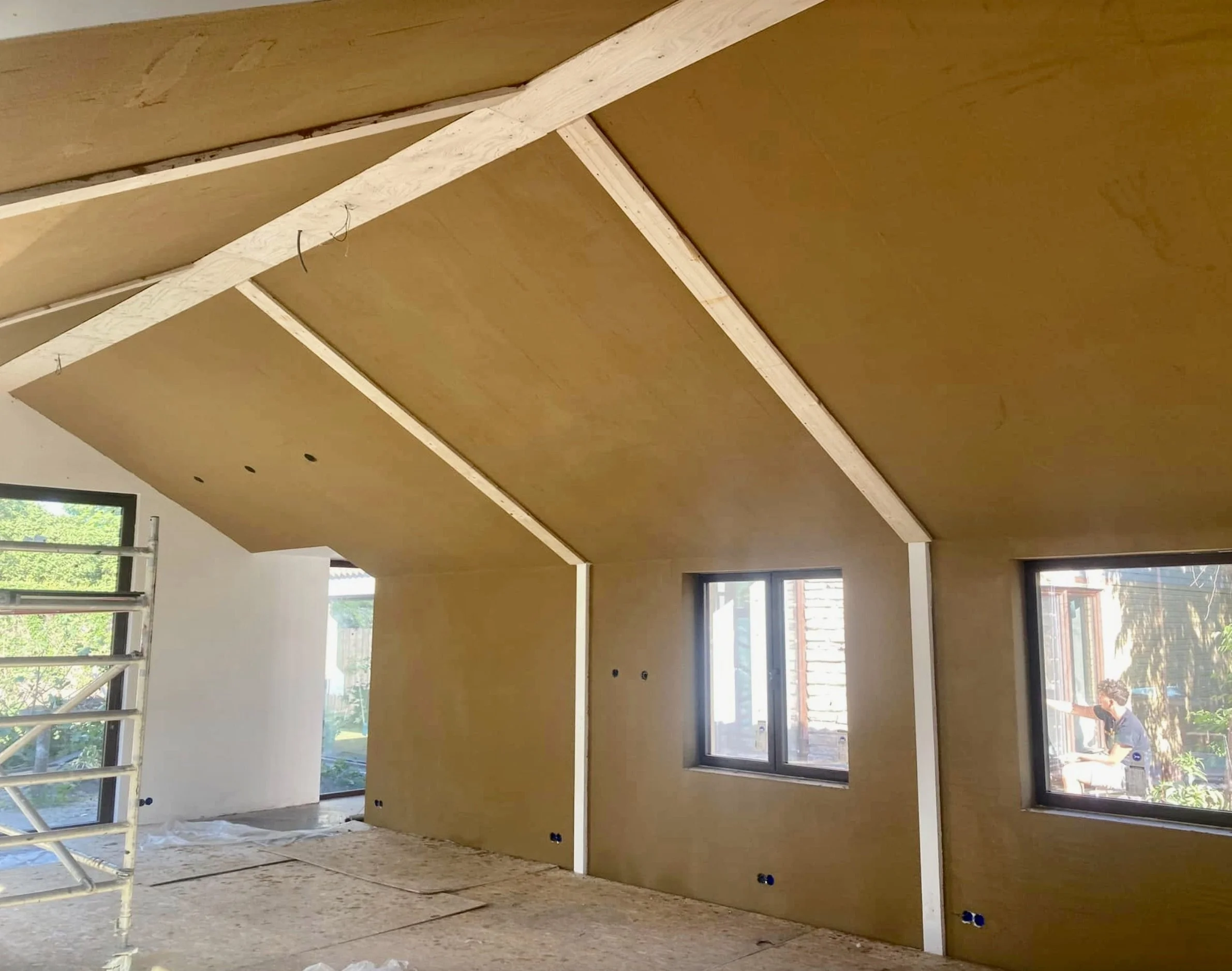 earthen paint on clay boards panels