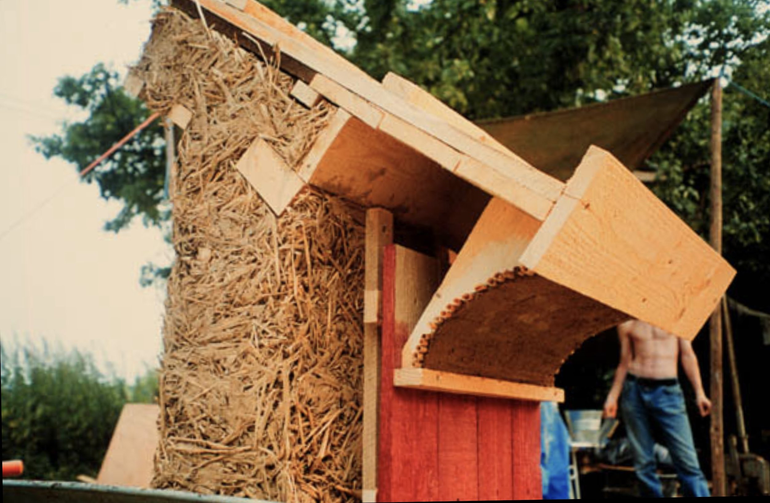 Straw earth clay mud wall