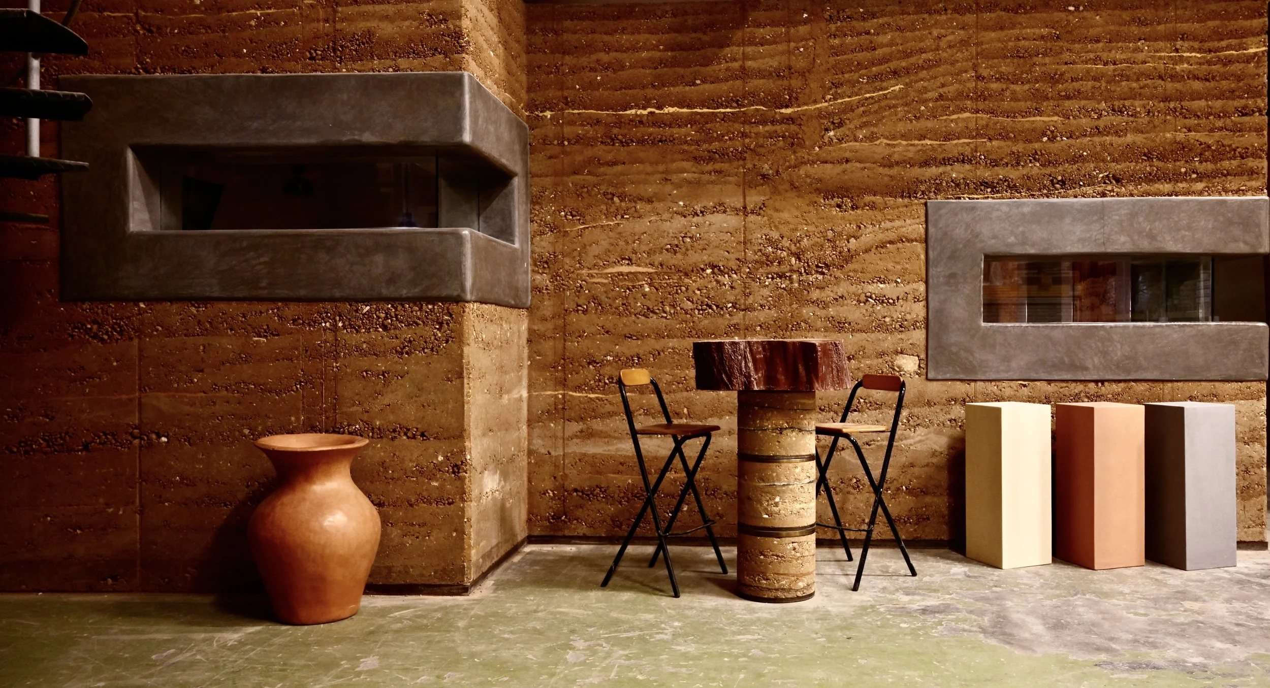 rammed earth pavilion