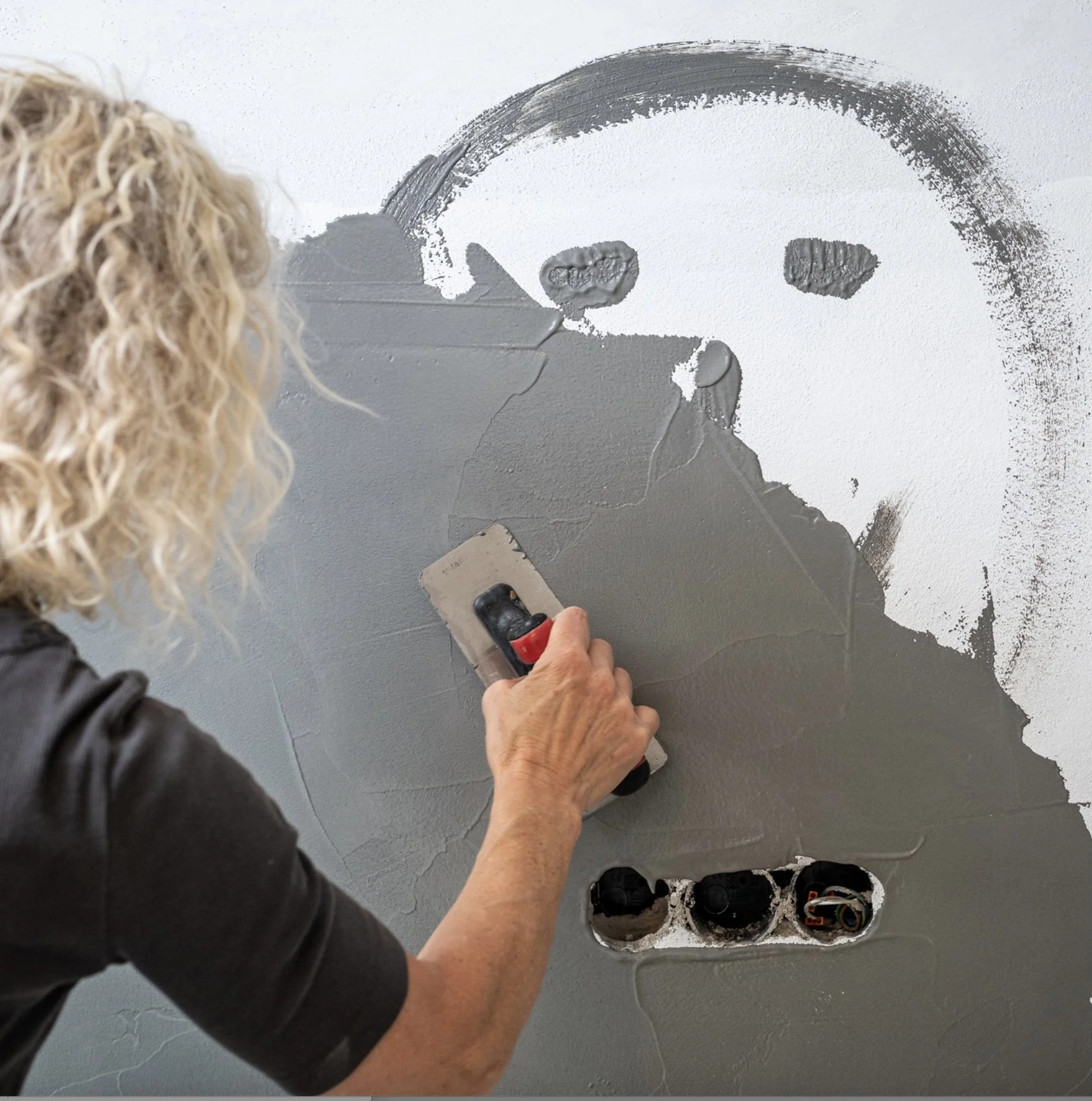 clay paint and concrete look at work