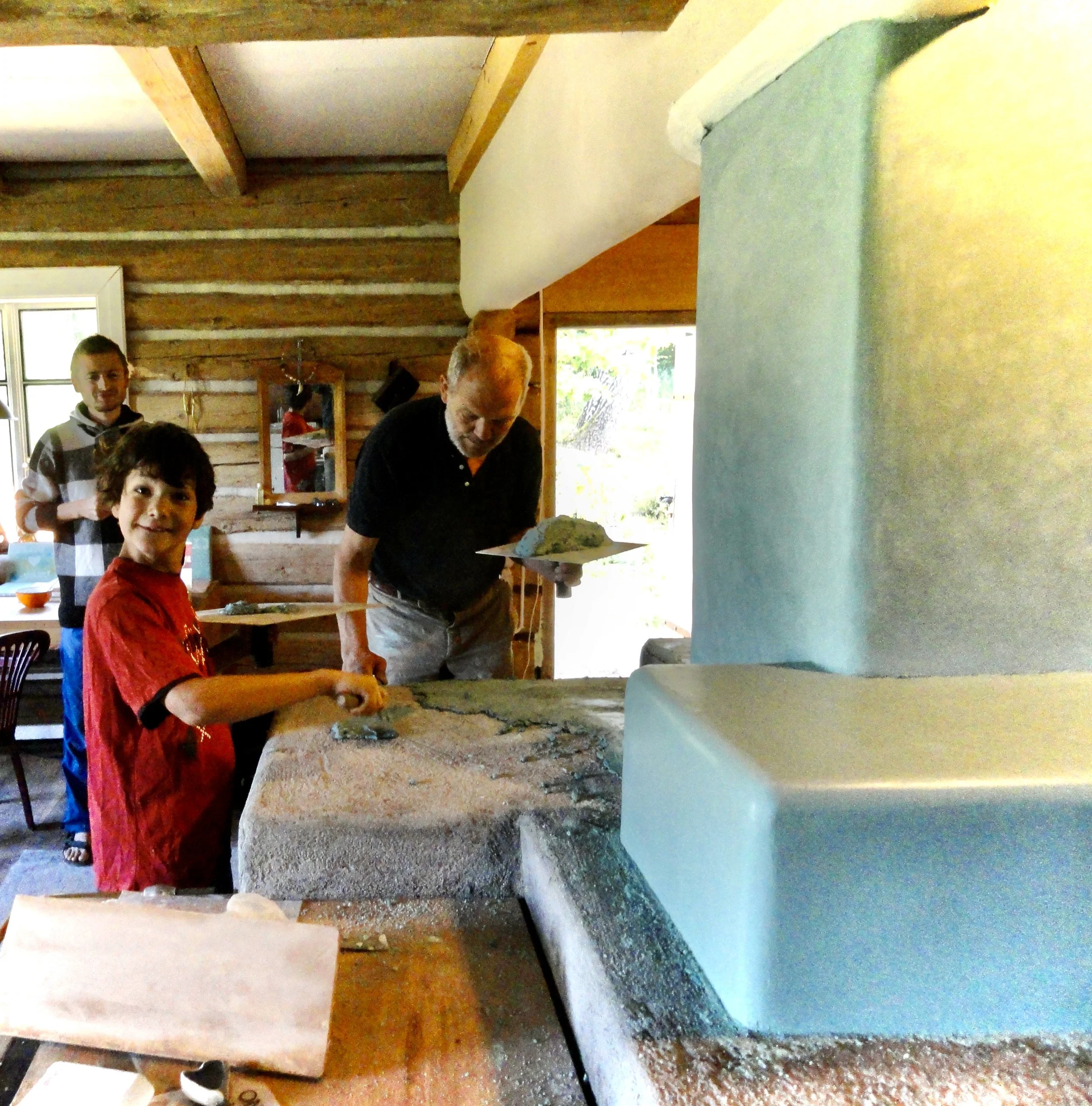 tadelakt groene oven vader en soon