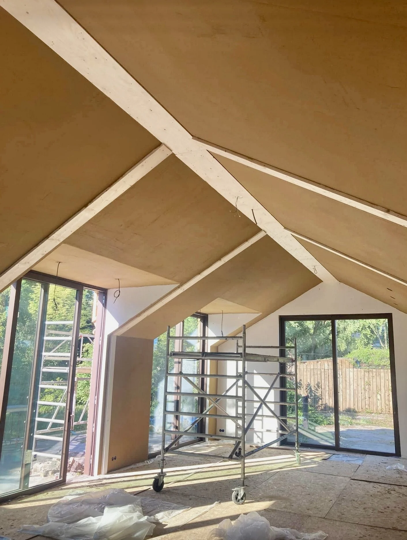 earthen render on clay boards panels